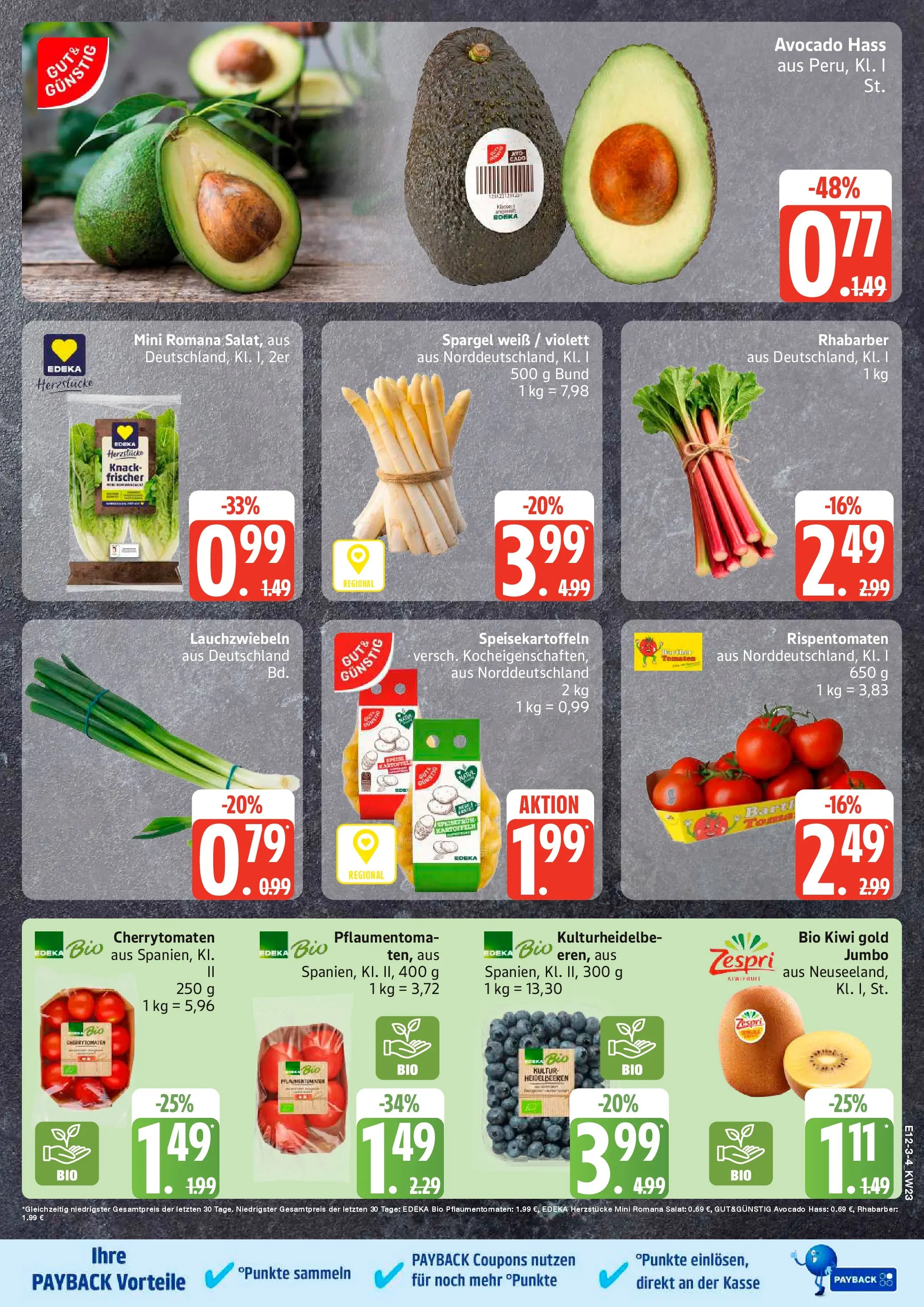 Edeka prospekt Rostock-Gehlsdorf (ab 01.06.2026) » Angebote Online | Seite: 3 | Produkte: Tomaten, Spargel, Heidelbeeren, Avocado