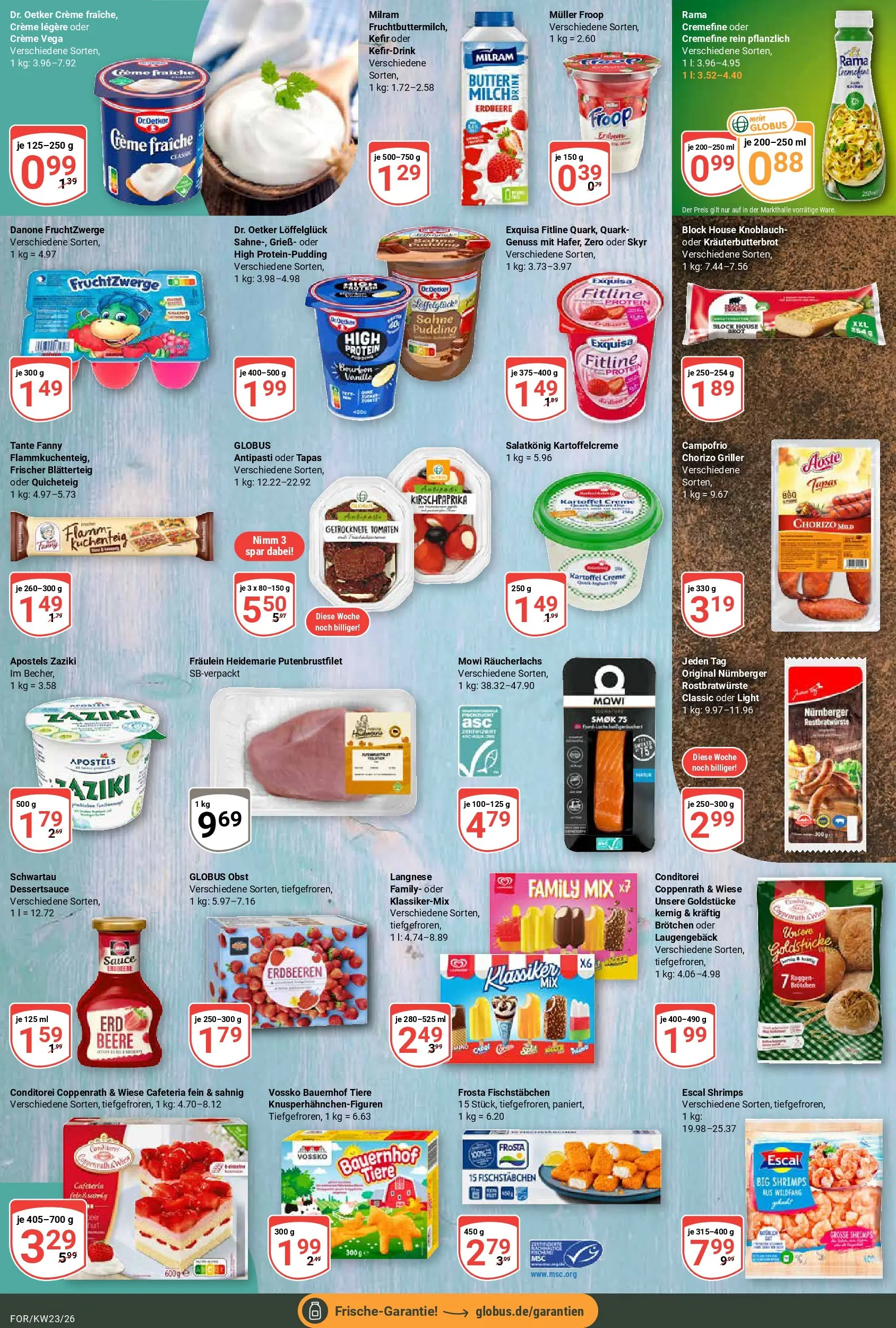 Globus Prospekt Forchheim (ab 01.06.2026) » Angebote online | Seite: 9 | Produkte: Butter, Fruchtzwerge, Skyr, Milram