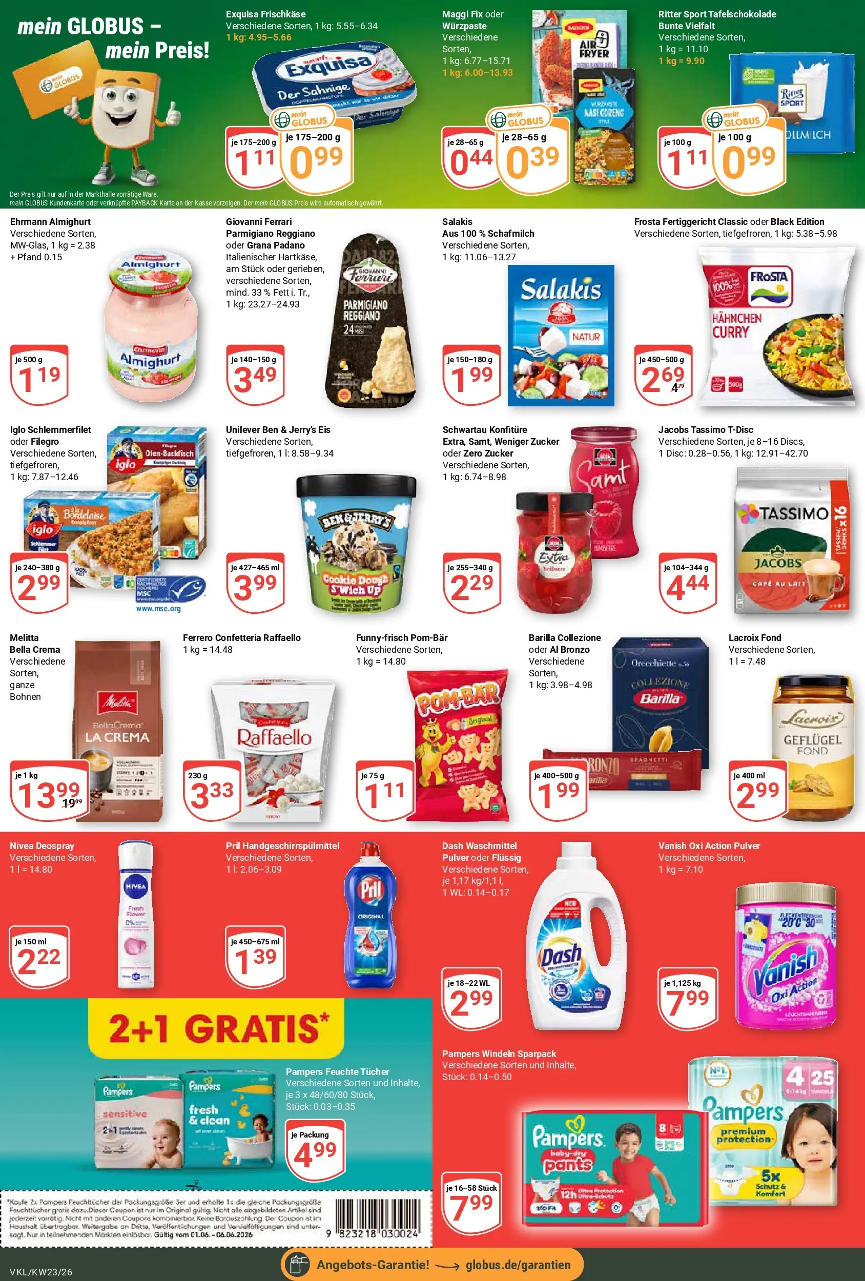 Globus Prospekt Völklingen (ab 01.06.2026) » Angebote online | Seite: 6 | Produkte: Hahnchen, Frosta, Eis, Frischkase