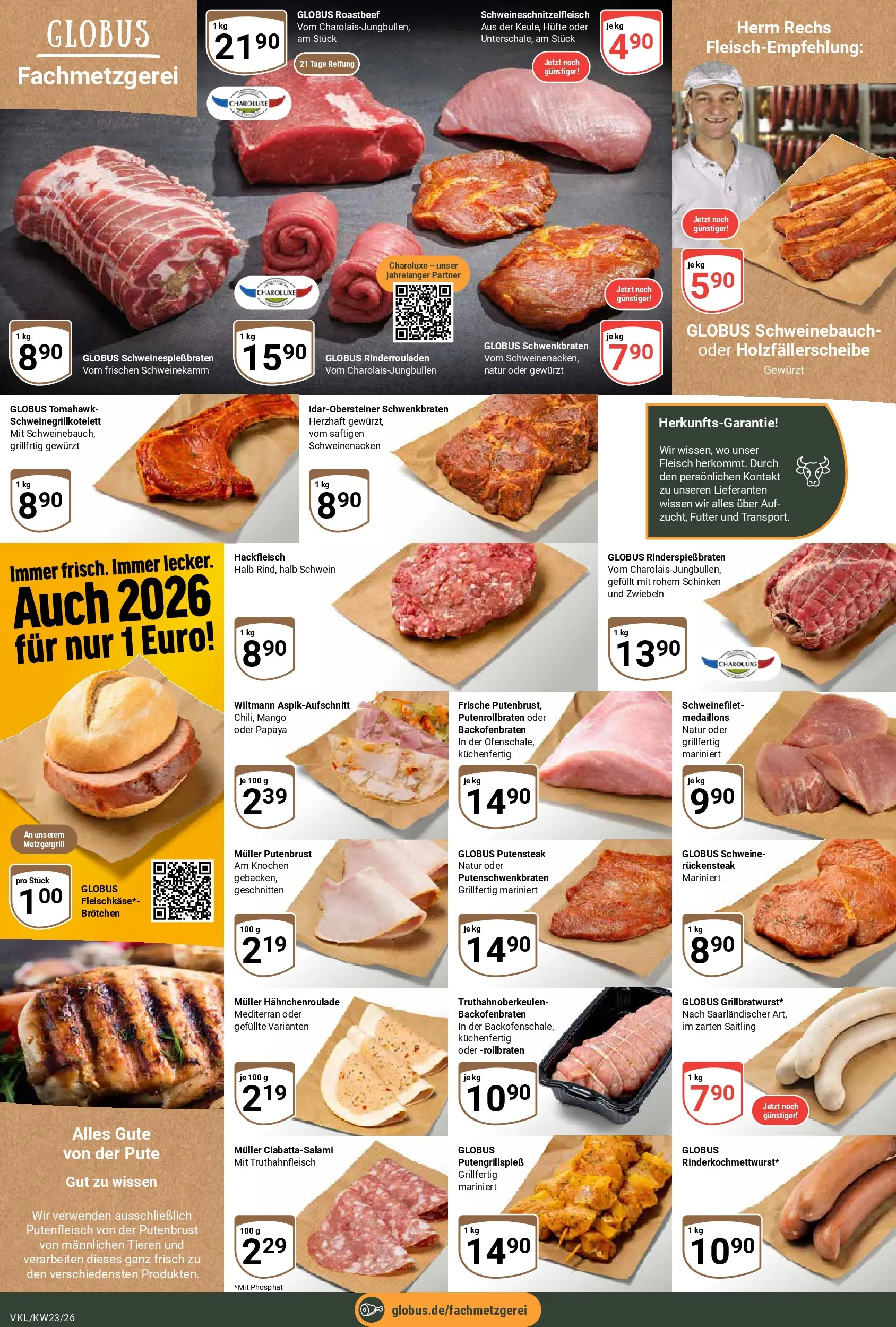 Globus Prospekt Völklingen (ab 01.06.2026) » Angebote online | Seite: 12 | Produkte: Rinderrouladen, Schweinenacken, Mango, Fleisch