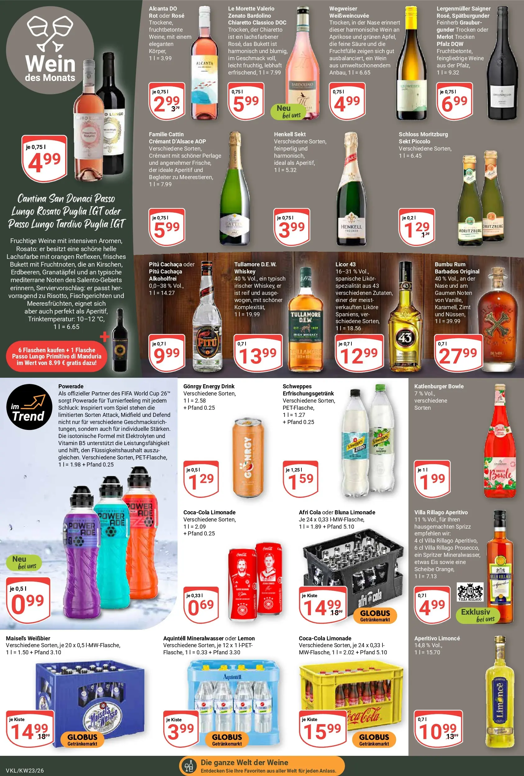 Globus Prospekt Völklingen (ab 01.06.2026) » Angebote online | Seite: 18 | Produkte: Rum, Merlot, Powerade, Wein