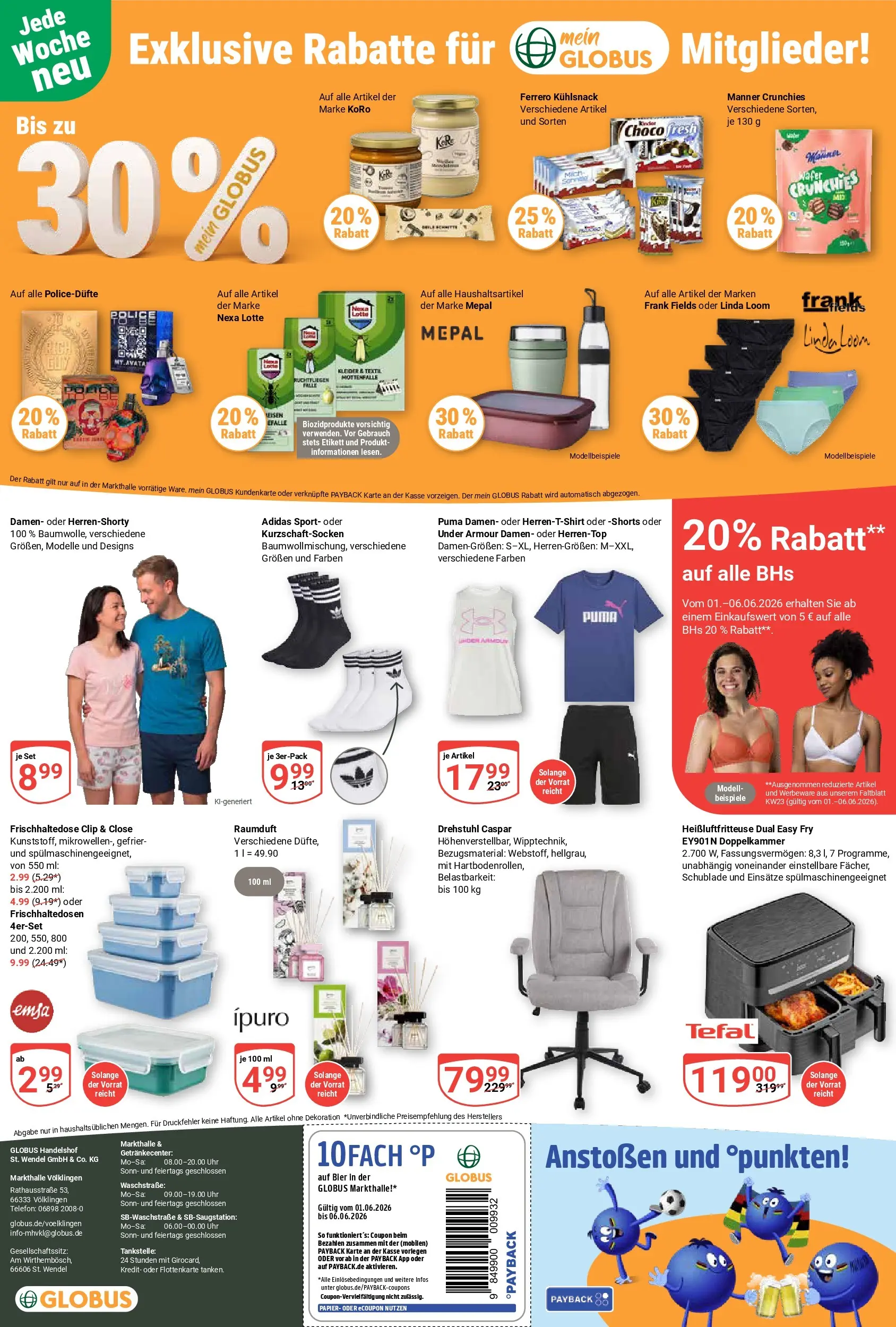 Globus Prospekt Völklingen (ab 01.06.2026) » Angebote online | Seite: 27 | Produkte: Bier, Heißluftfritteuse, Telefon, Uhr