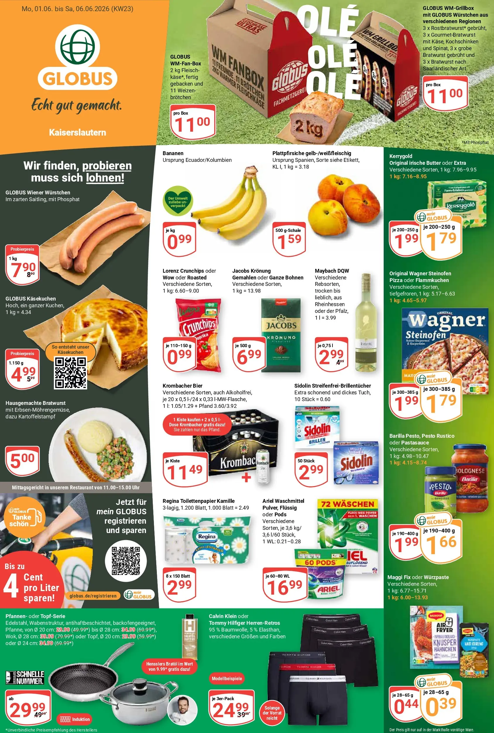 Globus Prospekt Kaiserslautern (ab 01.06.2026) » Angebote online | Seite: 1 | Produkte: Maggi, Barilla, Bratwurst, Pizza