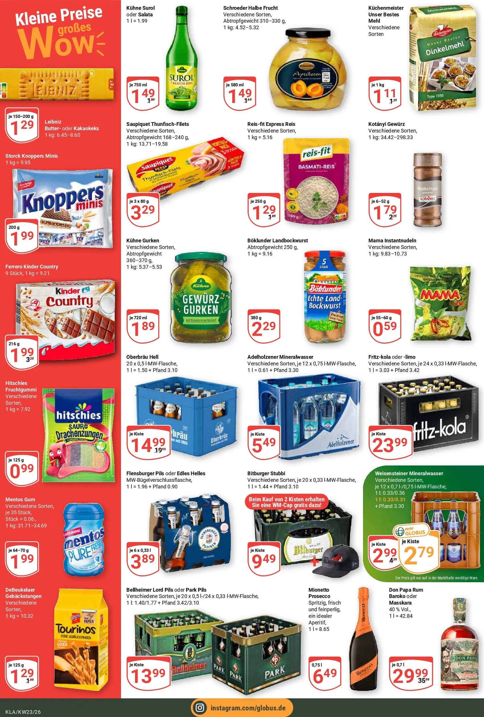 Globus Prospekt Kaiserslautern (ab 01.06.2026) » Angebote online | Seite: 4 | Produkte: Rum, Flensburger, Prosecco, Knoppers