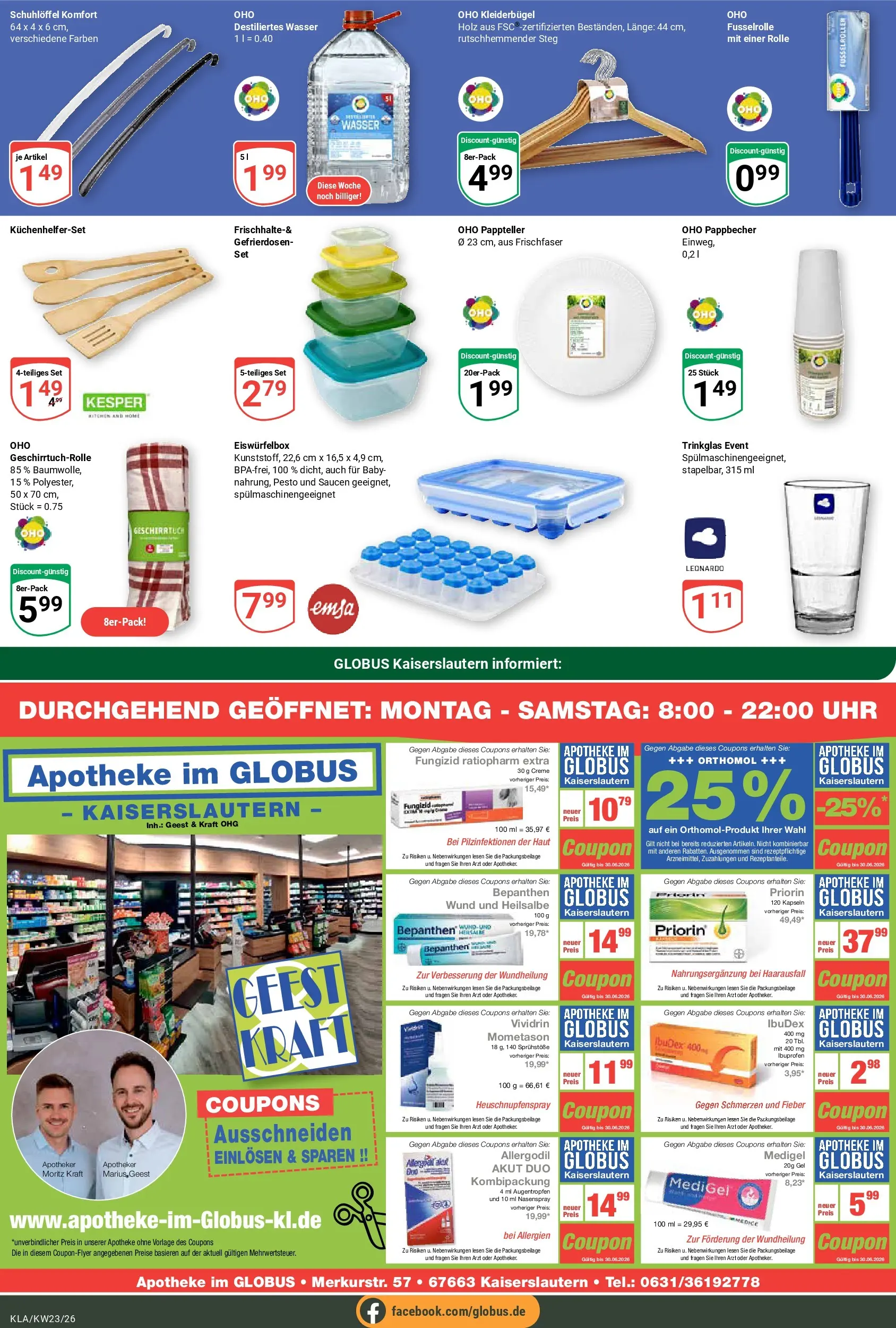 Globus Prospekt Kaiserslautern (ab 01.06.2026) » Angebote online | Seite: 22 | Produkte: Kleiderbügel, Wasser, Uhr