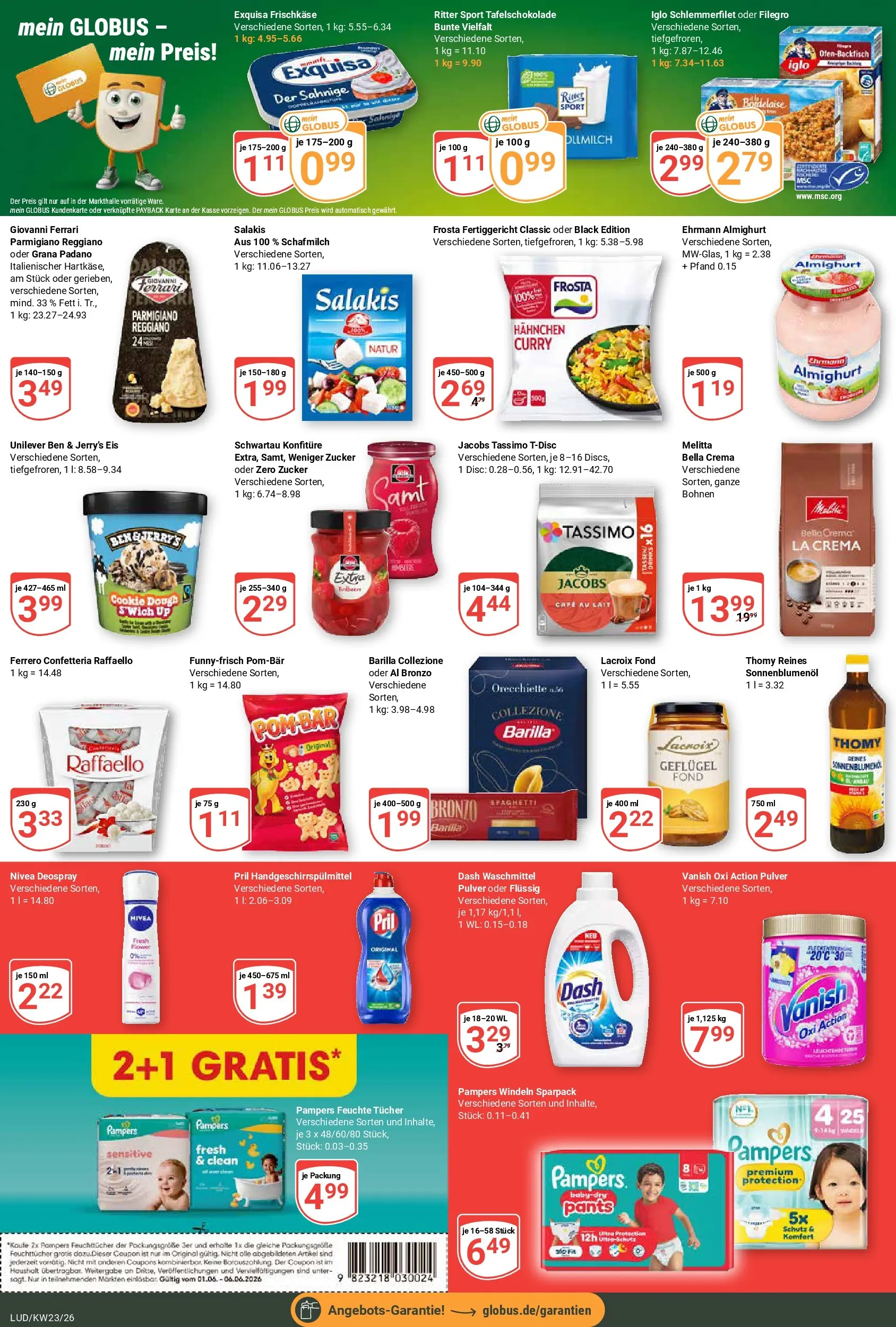 Globus Prospekt Ludwigshafen-Oggersheim (ab 01.06.2026) » Angebote online | Seite: 3 | Produkte: Hahnchen, Ritter sport, Ben & Jerry's, Waschmittel