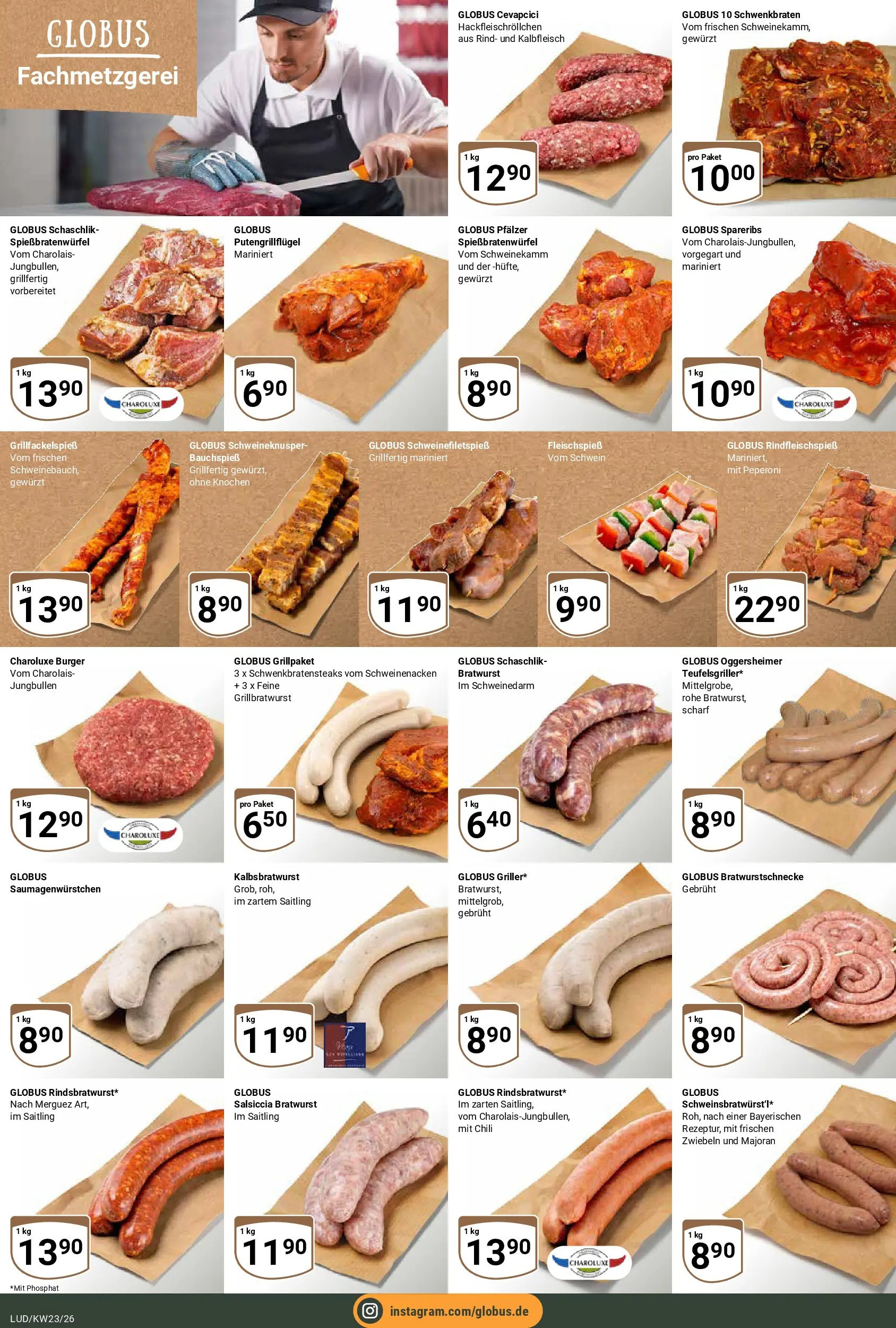 Globus Prospekt Ludwigshafen-Oggersheim (ab 01.06.2026) » Angebote online | Seite: 10 | Produkte: Cevapcici, Burger, Schweinenacken, Zwiebeln
