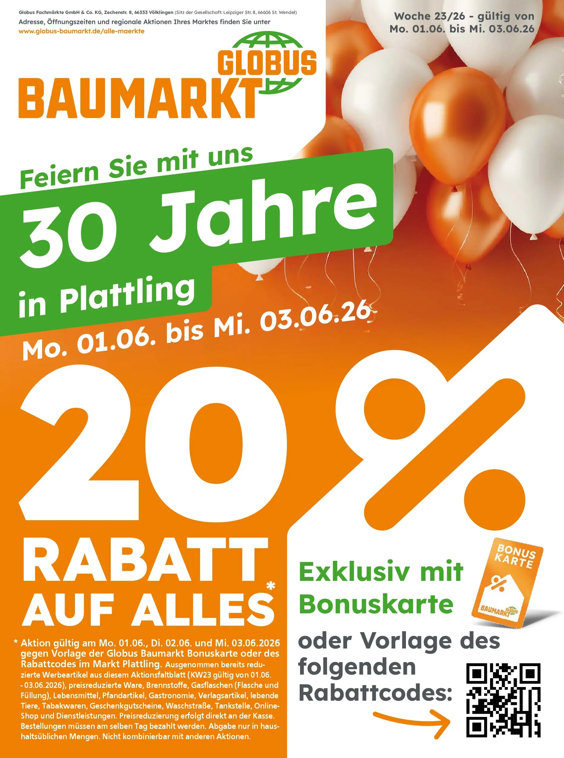 Globus Baumarkt Prospekt Plattling (ab 31.05.2026) zum Blättern | Seite: 1