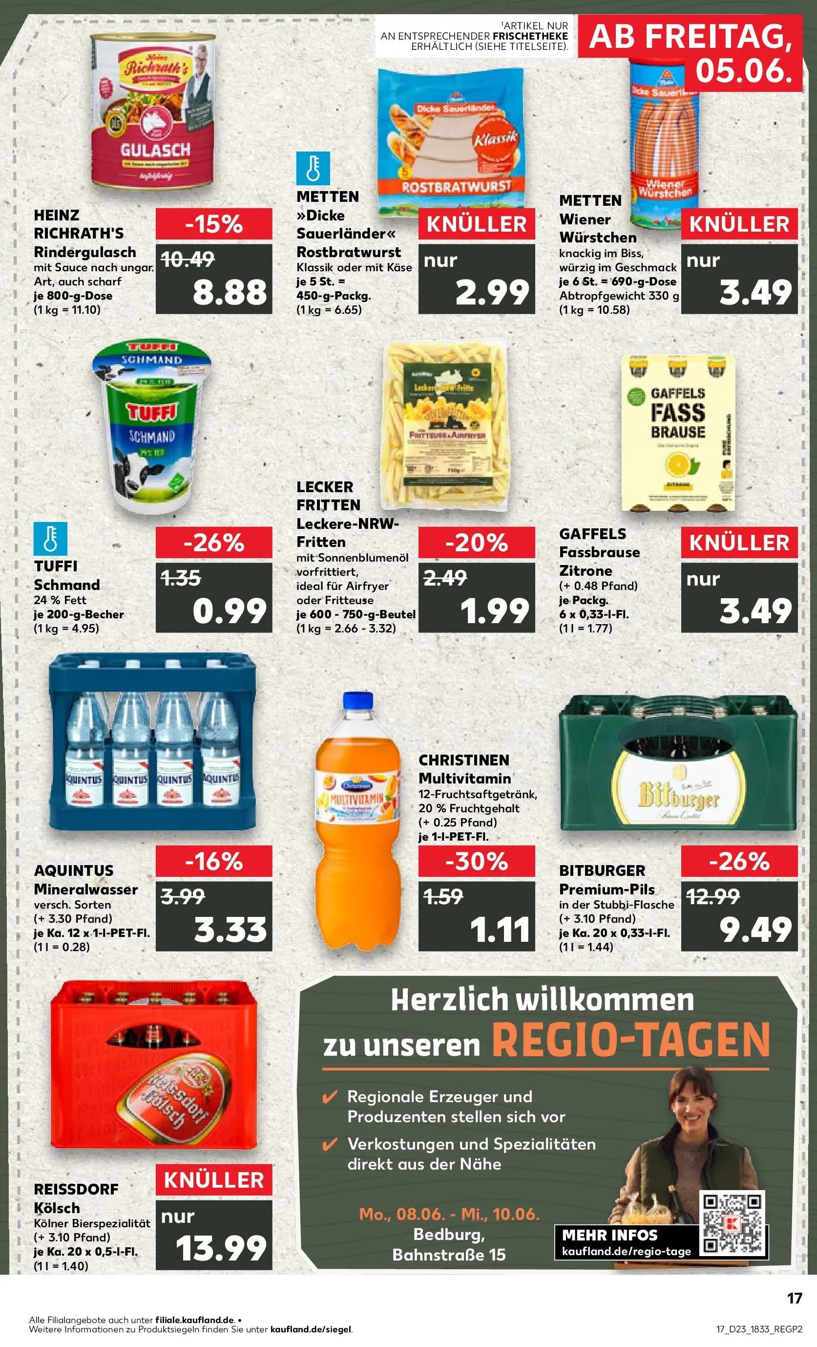 Prospekt Kaufland ab 04.06.2026 » Angebote Online zum Blättern | Seite: 17 | Produkte: Bitburger, Käse, Gulasch, Zitrone