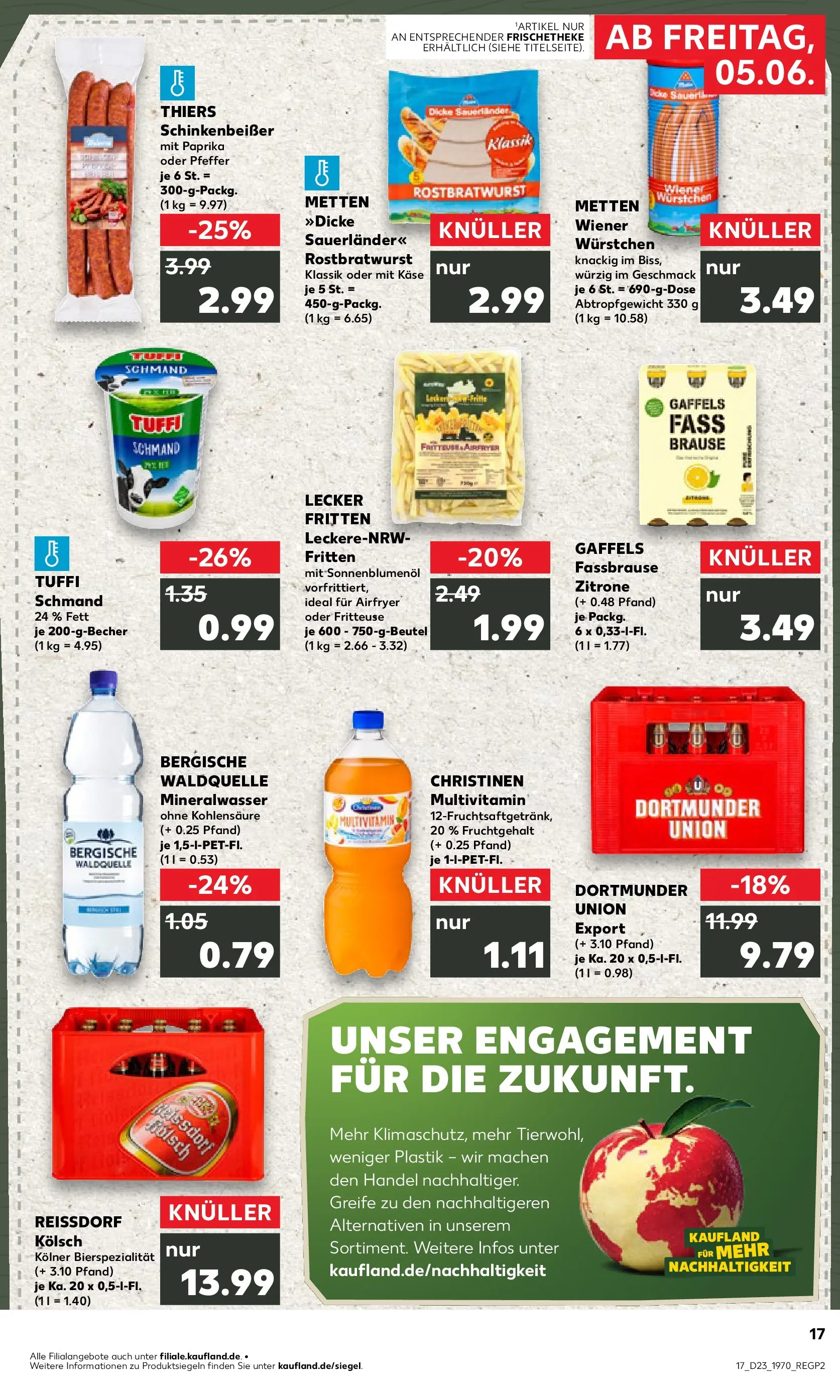 Prospekt Kaufland ab 04.06.2026 » Angebote Online zum Blättern | Seite: 17 | Produkte: Bratwurst, Mineralwasser, Paprika, Fritteuse
