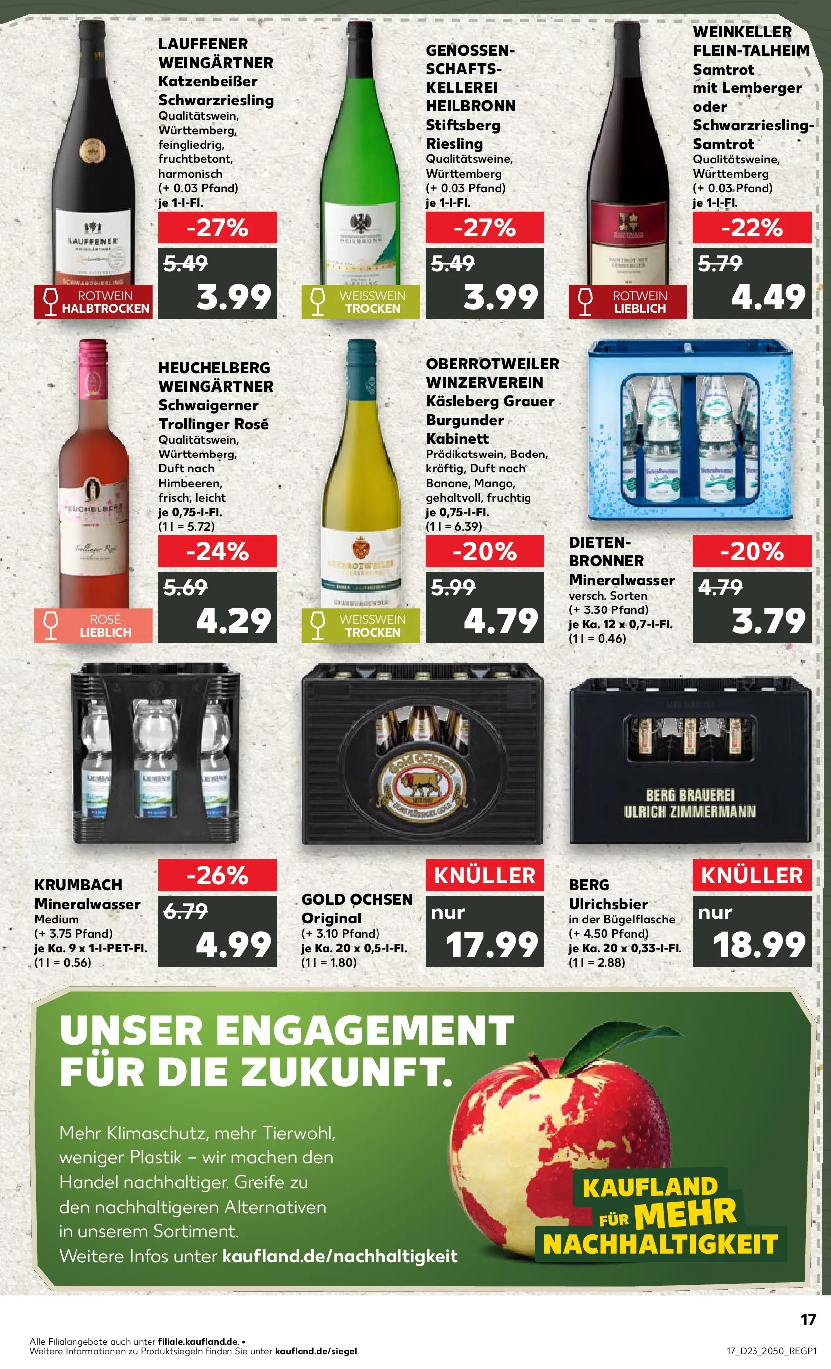 Prospekt Kaufland ab 04.06.2026 » Angebote Online zum Blättern | Seite: 17 | Produkte: Rotwein, Rotwein trocken, Duft, Mineralwasser