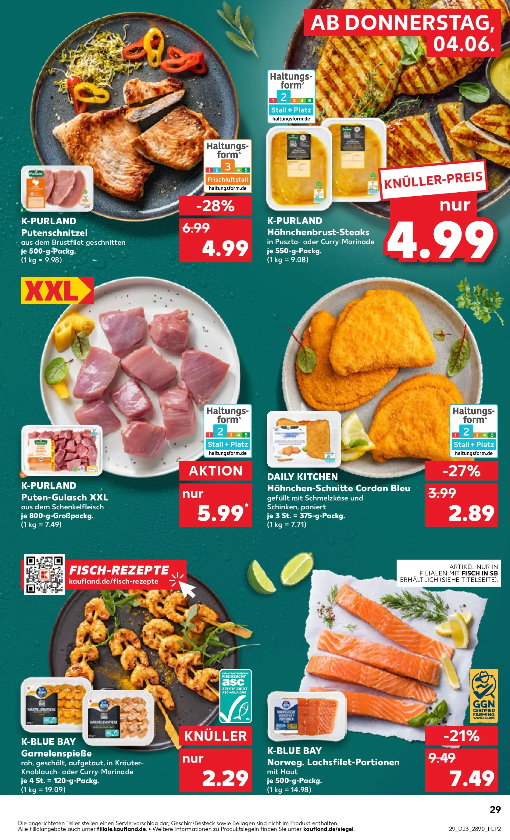 Prospekt Kaufland ab 04.06.2026 » Angebote Online zum Blättern | Seite: 29 | Produkte: Fisch, Putenschnitzel, Knoblauch