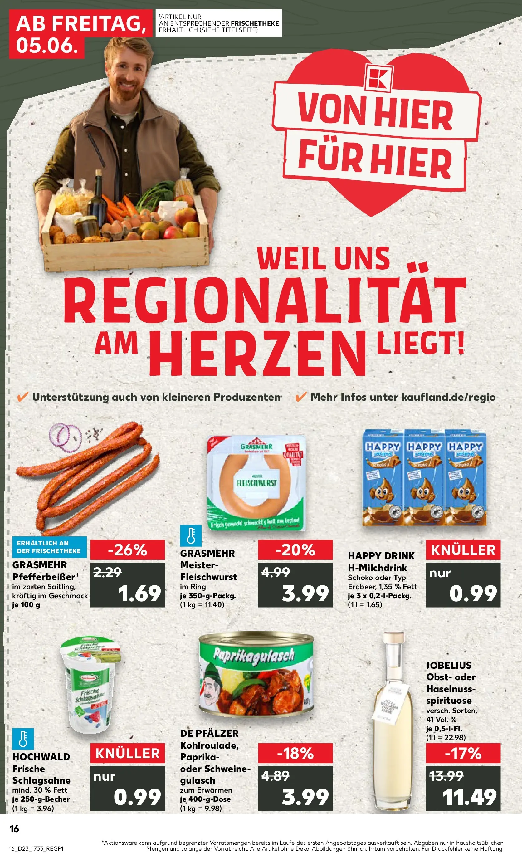 Prospekt Kaufland ab 04.06.2026 » Angebote Online zum Blättern | Seite: 16 | Produkte: Schlagsahne, Paprika, Obst, Gulasch