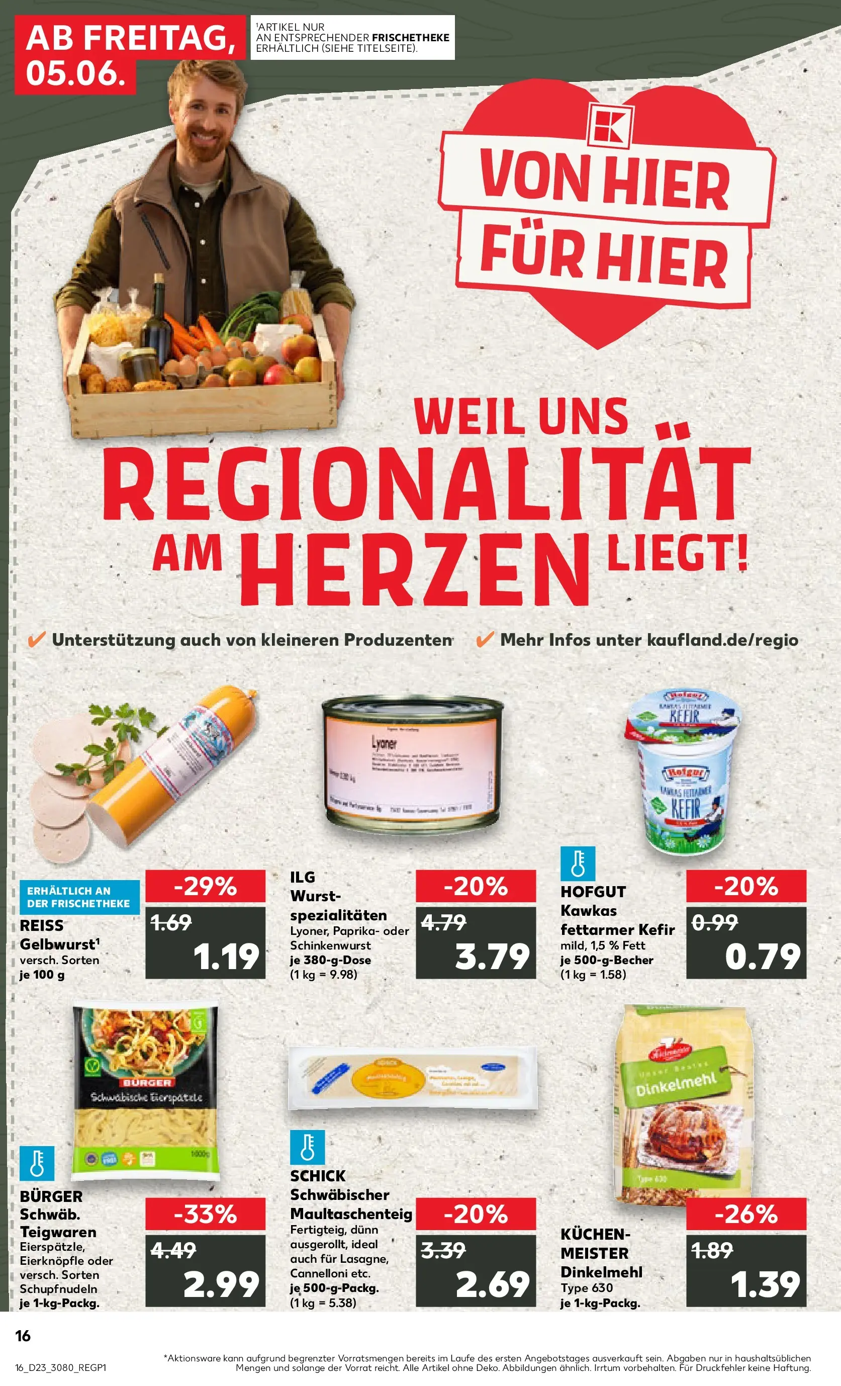 Prospekt Kaufland ab 04.06.2026 » Angebote Online zum Blättern | Seite: 16 | Produkte: Burger, Paprika, Pasta, Kuchen