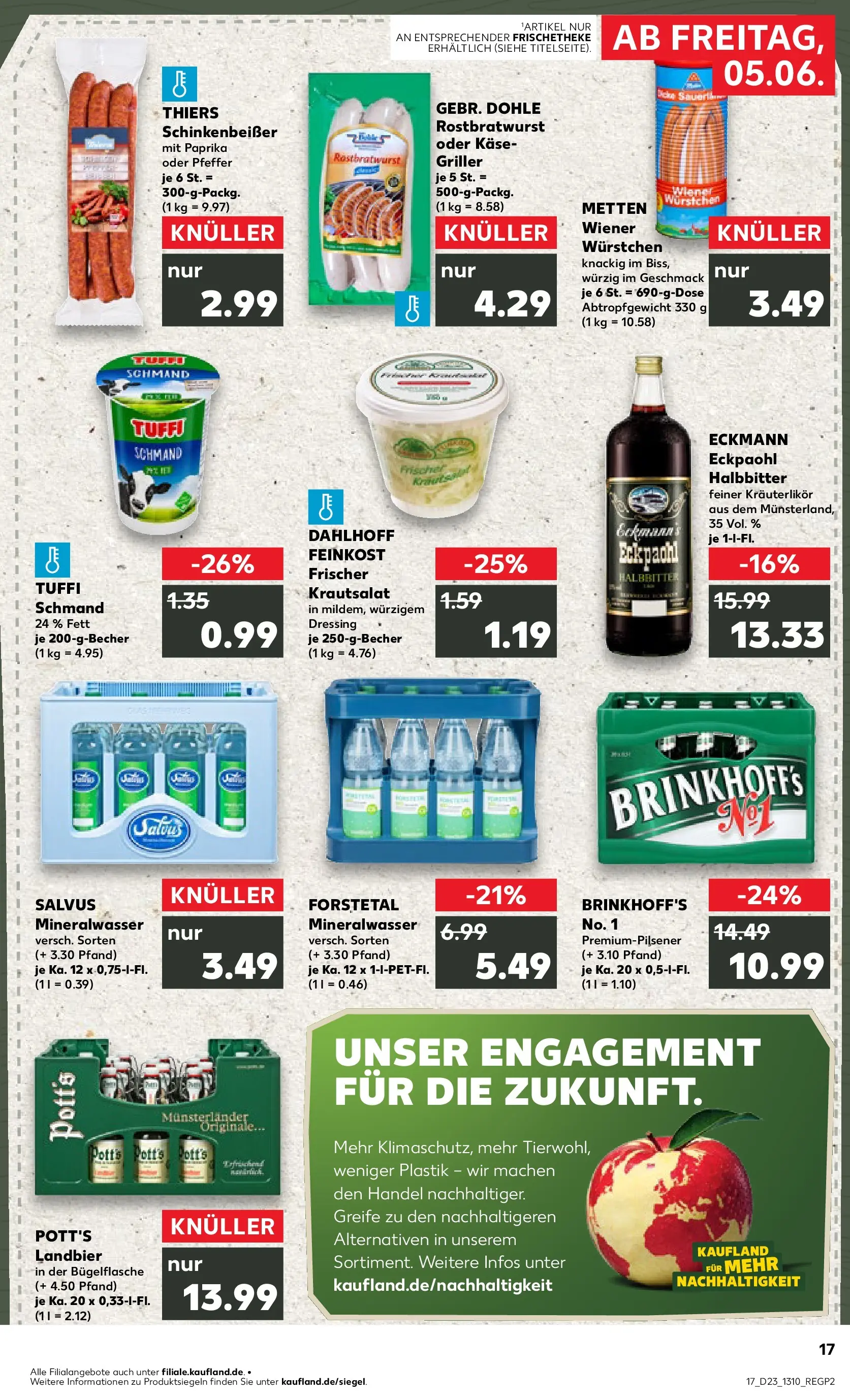 Prospekt Kaufland ab 04.06.2026 » Angebote Online zum Blättern | Seite: 17 | Produkte: Bratwurst, Dressing, Mineralwasser, Griller