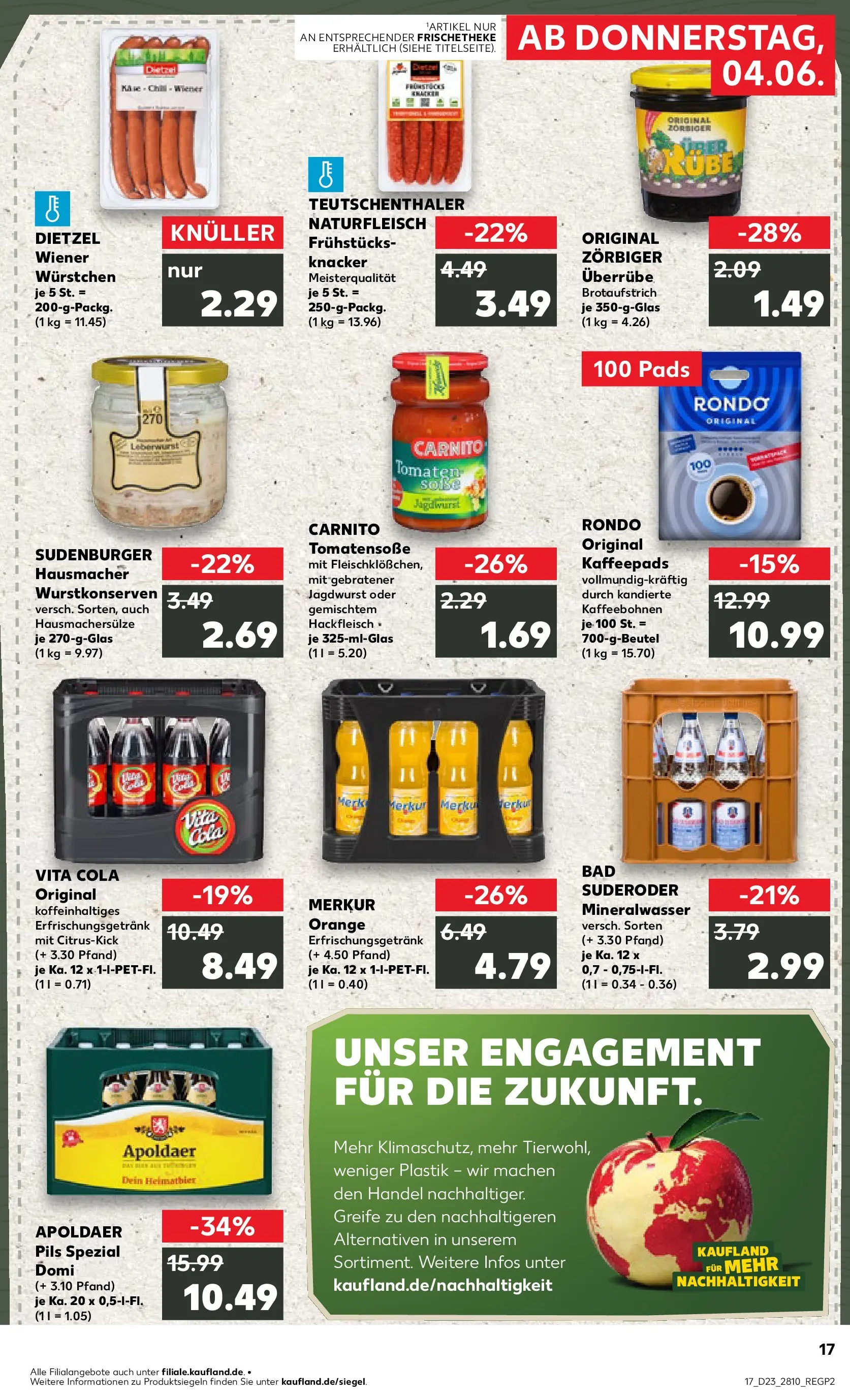 Prospekt Kaufland ab 04.06.2026 » Angebote Online zum Blättern | Seite: 17 | Produkte: Wiener wurstchen, Bad, Tomaten, Hackfleisch