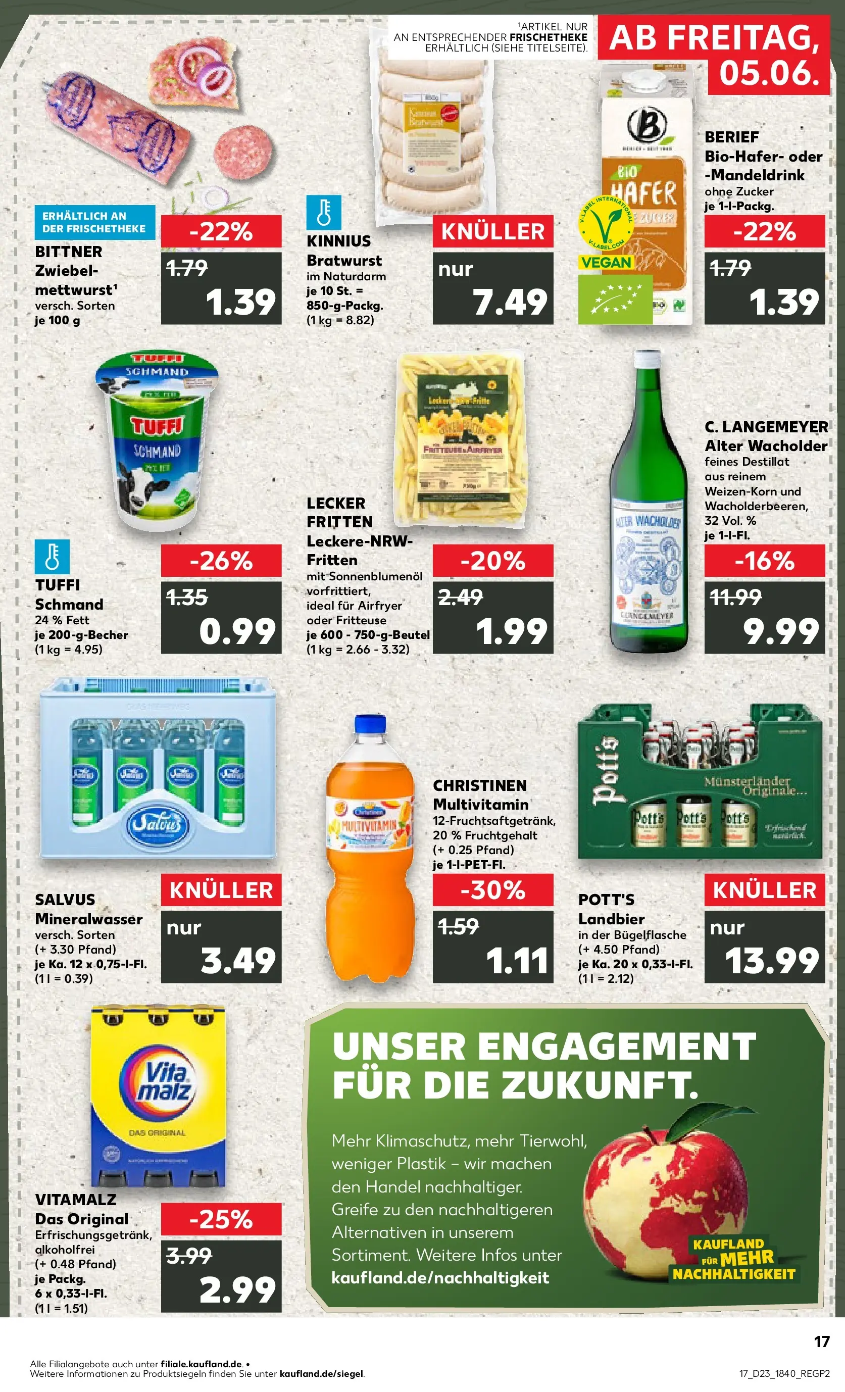 Prospekt Kaufland ab 04.06.2026 » Angebote Online zum Blättern | Seite: 17 | Produkte: Sonnenblumenol, Bratwurst, Mineralwasser, Fritteuse