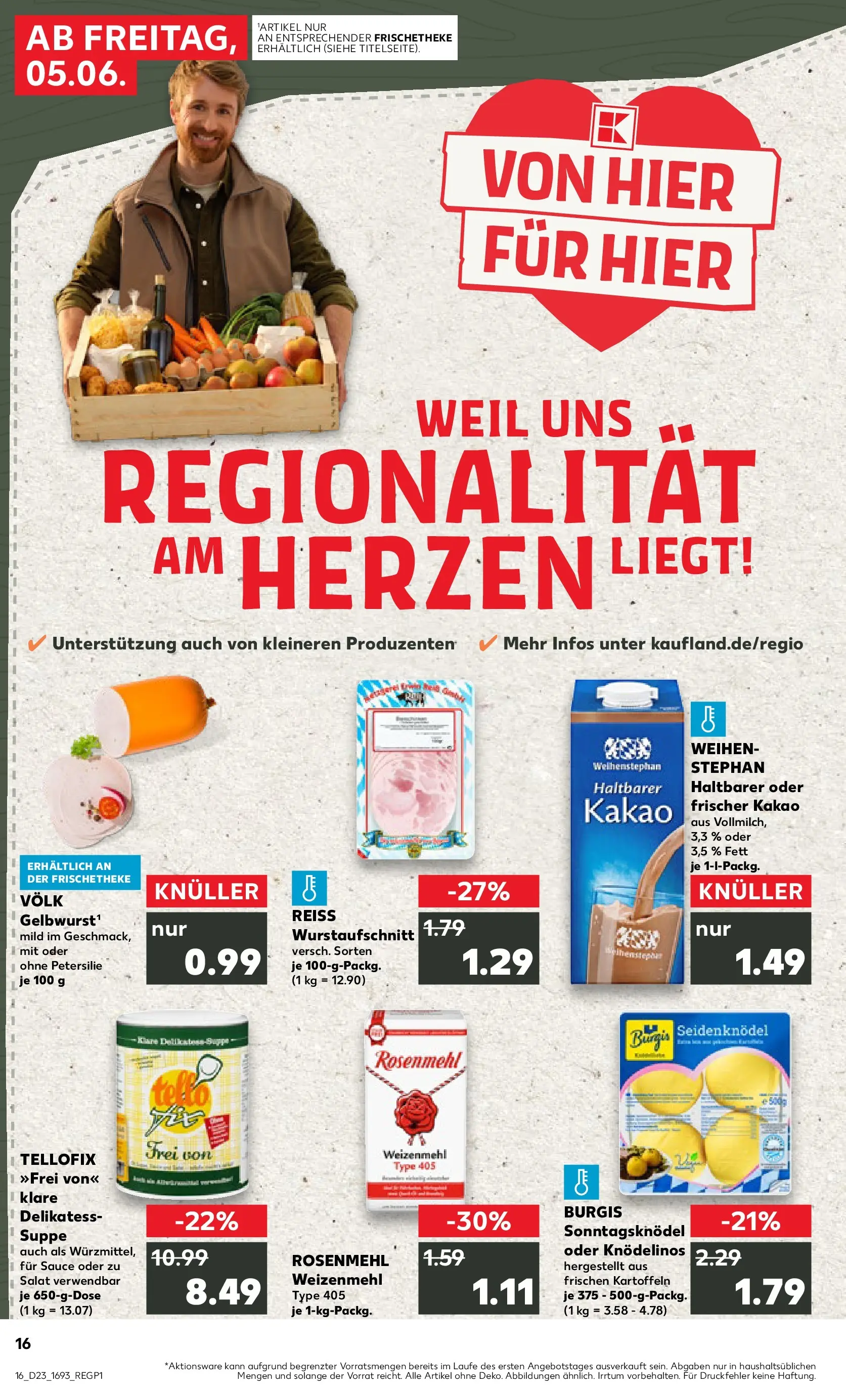 Prospekt Kaufland ab 04.06.2026 » Angebote Online zum Blättern | Seite: 16 | Produkte: Weizenmehl, Kartoffeln, Petersilie, Salat