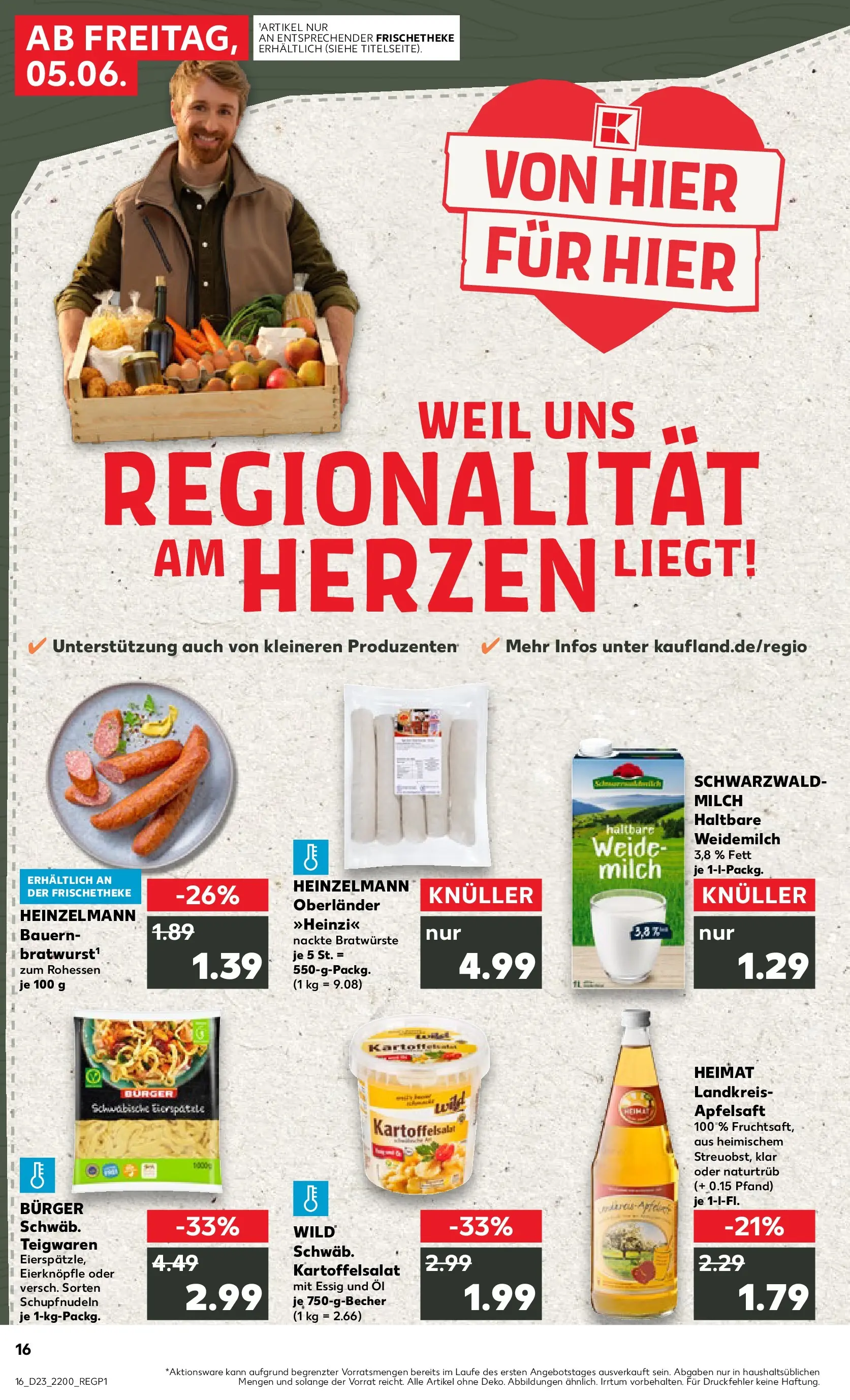 Prospekt Kaufland ab 04.06.2026 » Angebote Online zum Blättern | Seite: 16 | Produkte: Milch, Essig, Bratwurst, Pasta