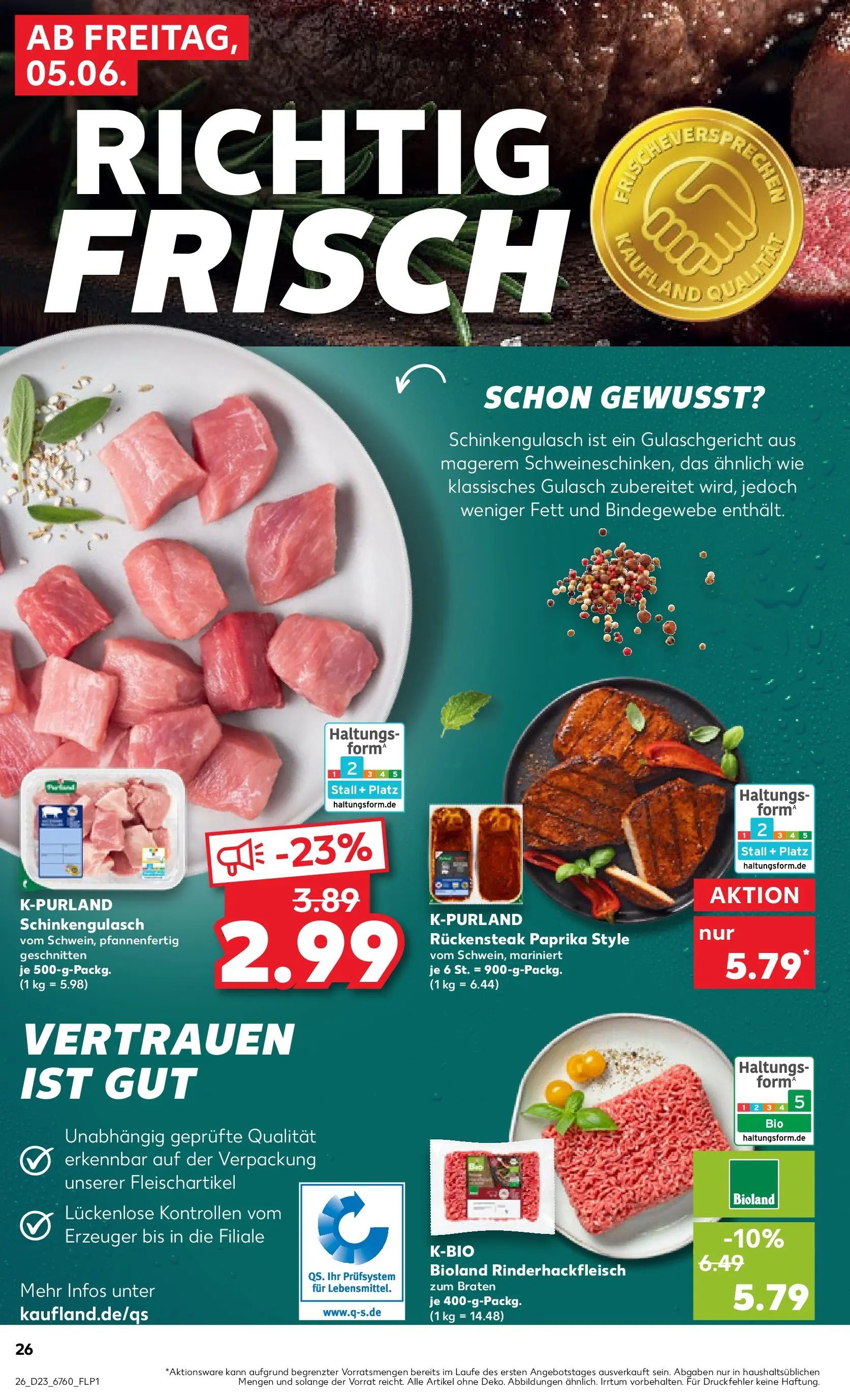 Prospekt Kaufland ab 01.06.2026 » Angebote und Werbung Online | Seite: 33 | Produkte: Paprika, Gulasch, Steak Prospekt Kaufland ab 01.06.2026 » Angebote Online zum Blättern | Seite: 33 | Produkte: Paprika, Gulasch, Steak