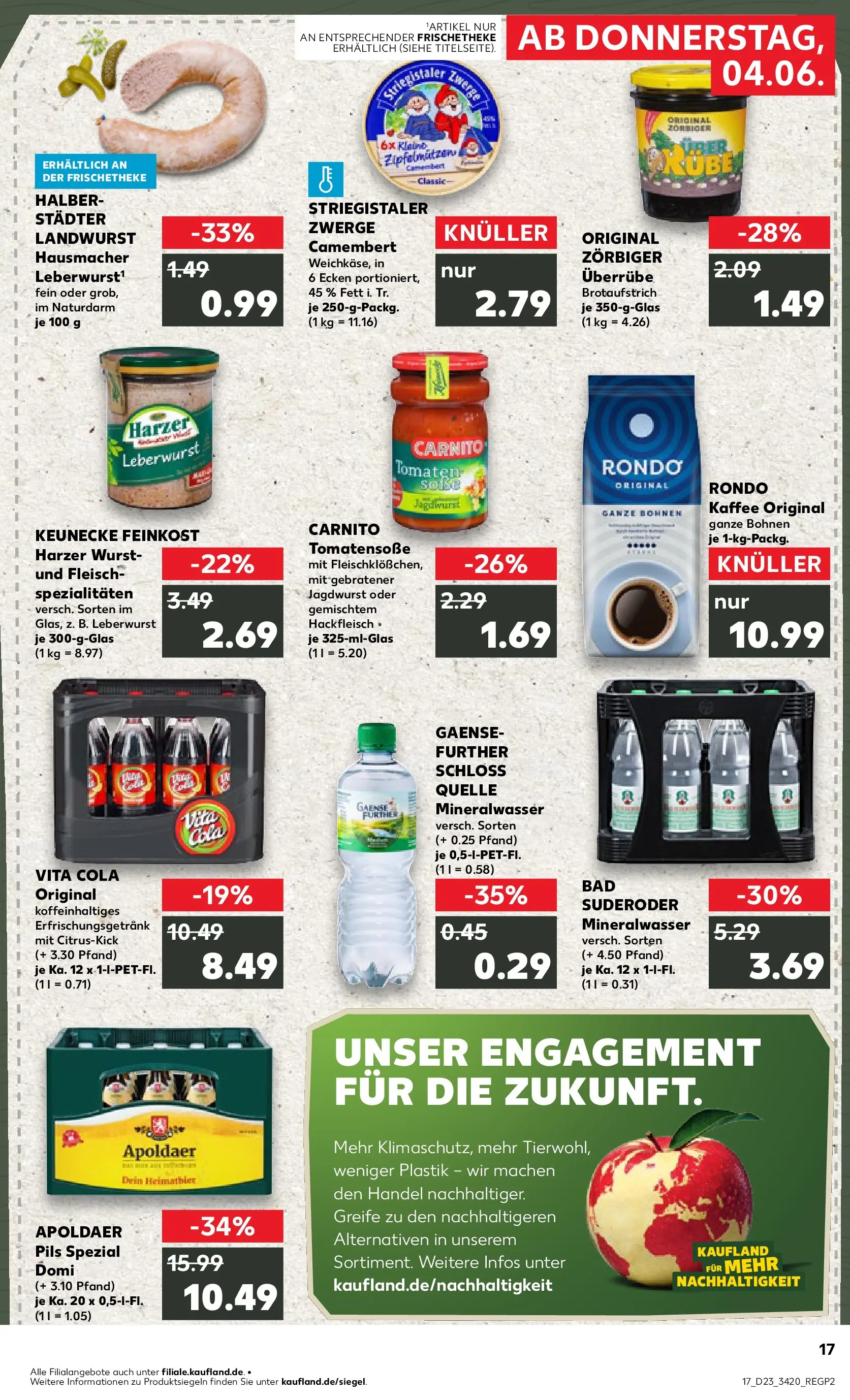Prospekt Kaufland ab 04.06.2026 » Angebote Online zum Blättern | Seite: 17 | Produkte: Bad, Mineralwasser, Wurst, Fleisch