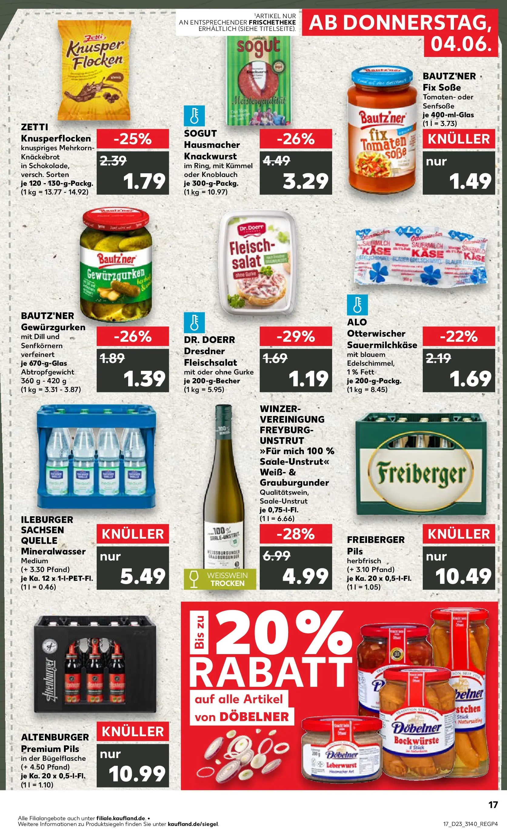 Prospekt Kaufland ab 04.06.2026 » Angebote Online zum Blättern | Seite: 17 | Produkte: Weißwein, Tomaten, Mineralwasser, Knoblauch