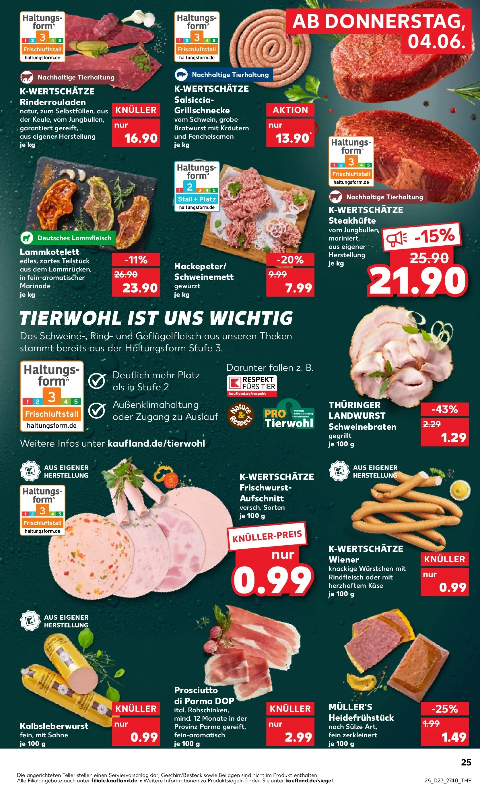 Prospekt Kaufland ab 04.06.2026 » Angebote Online zum Blättern | Seite: 25 | Produkte: Käse, Bratwurst, Steak, Sahne