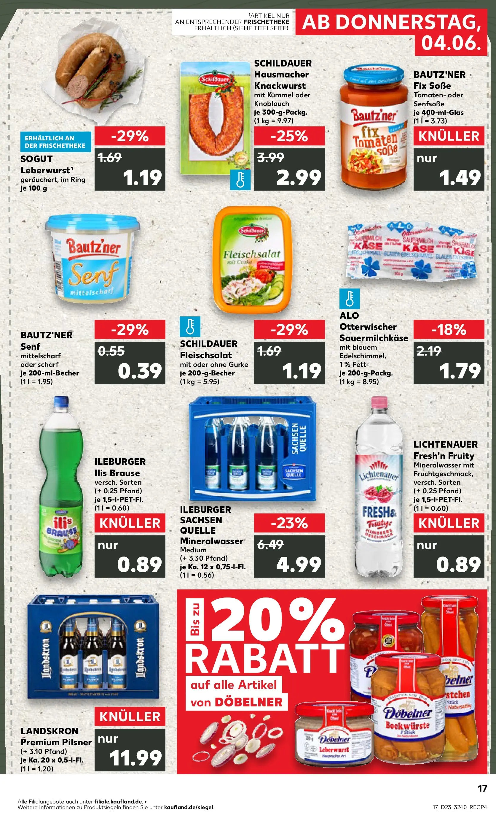 Prospekt Kaufland ab 04.06.2026 » Angebote Online zum Blättern | Seite: 17 | Produkte: Tomaten, Mineralwasser, Soße, Knoblauch