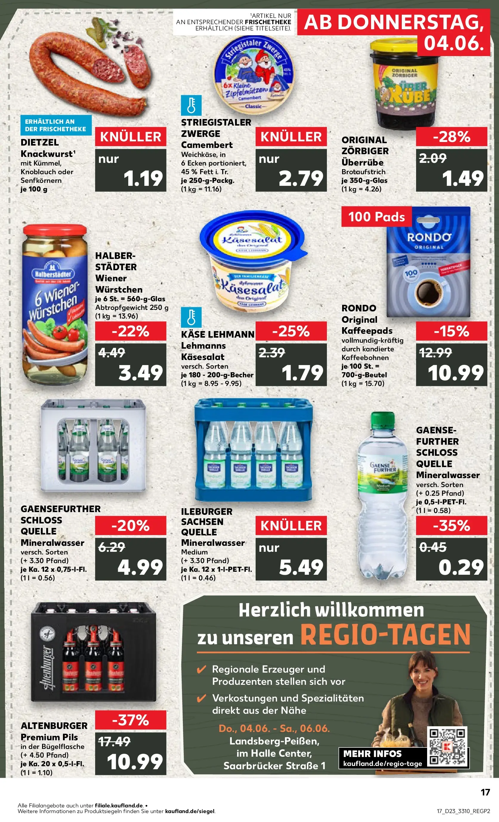 Prospekt Kaufland ab 04.06.2026 » Angebote Online zum Blättern | Seite: 17 | Produkte: Wiener wurstchen, Pils, Mineralwasser, Knoblauch