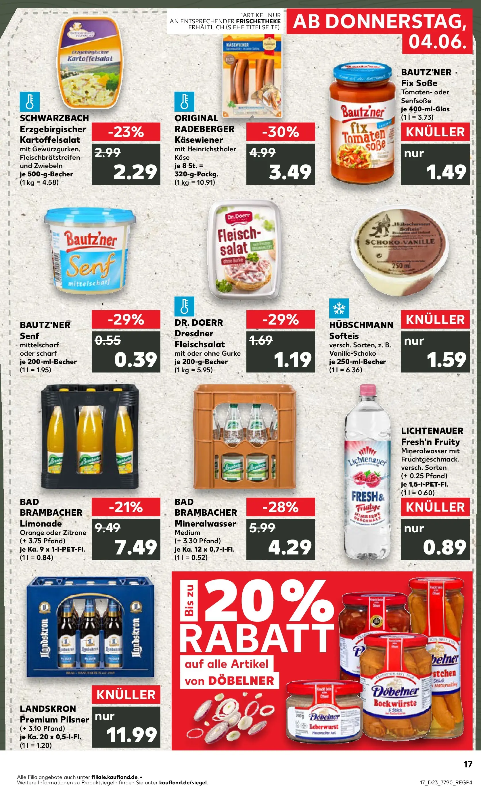 Prospekt Kaufland ab 04.06.2026 » Angebote Online zum Blättern | Seite: 17 | Produkte: Käse, Zwiebeln, Fleisch, Salat