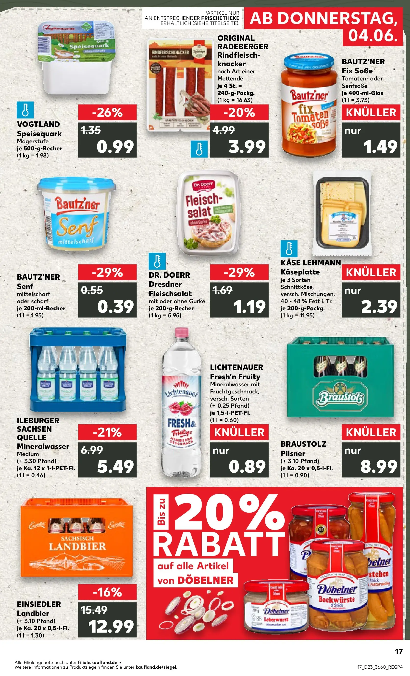 Prospekt Kaufland ab 01.06.2026 » Angebote Online zum Blättern | Seite: 24 | Produkte: Käse, Mineralwasser, Soße, Salat