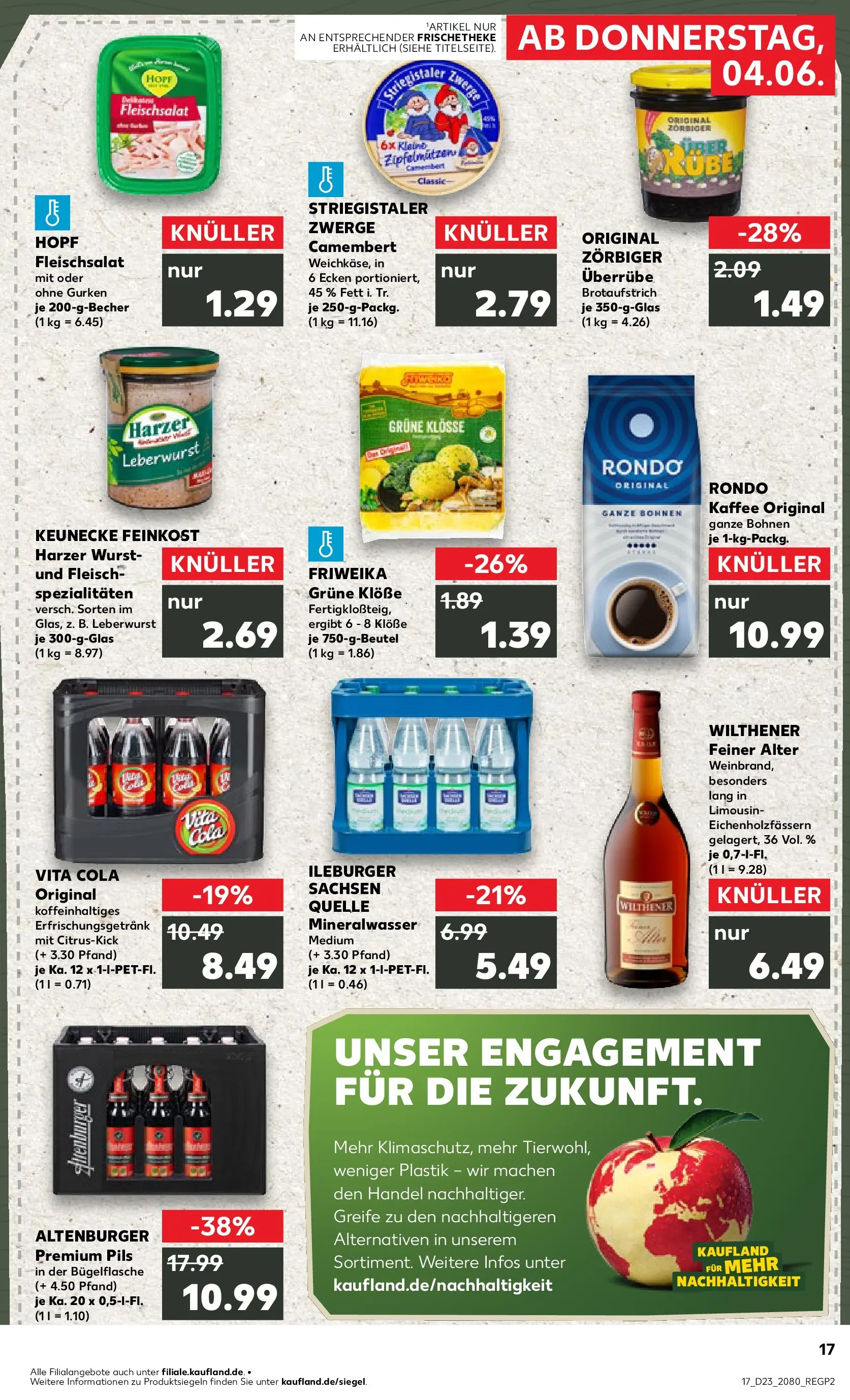 Prospekt Kaufland ab 04.06.2026 » Angebote Online zum Blättern | Seite: 17 | Produkte: Cola, Wilthener, Kaffee, Gurken