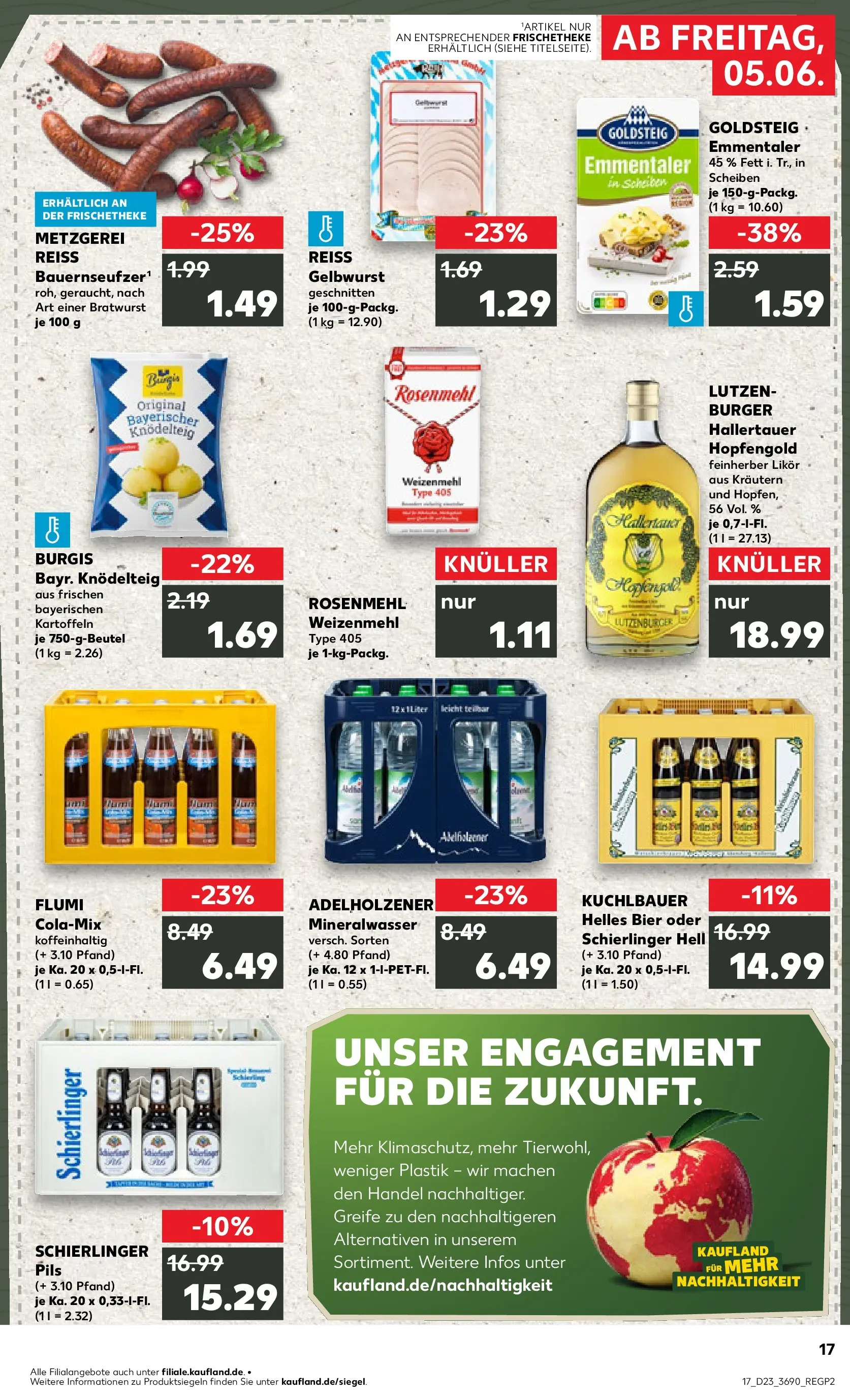 Prospekt Kaufland ab 04.06.2026 » Angebote Online zum Blättern | Seite: 17 | Produkte: Likör, Burger, Weizenmehl, Kartoffeln