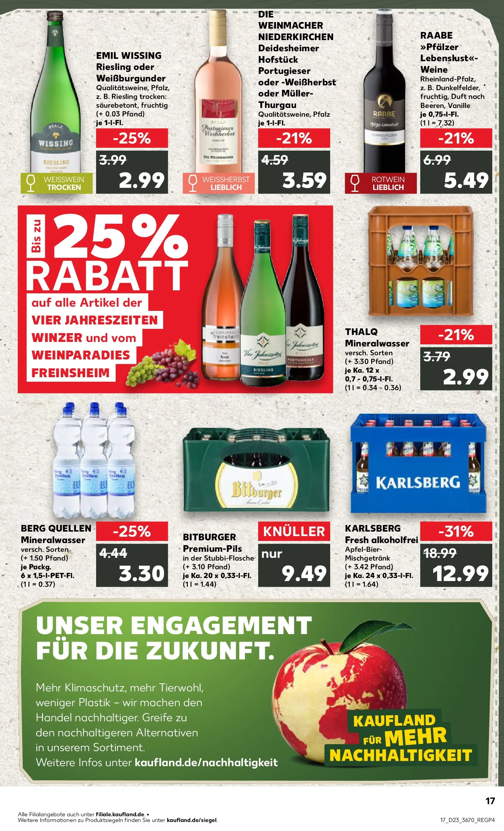 Prospekt Kaufland ab 04.06.2026 » Angebote Online zum Blättern | Seite: 17 | Produkte: Bitburger, Rotwein, Duft, Apple