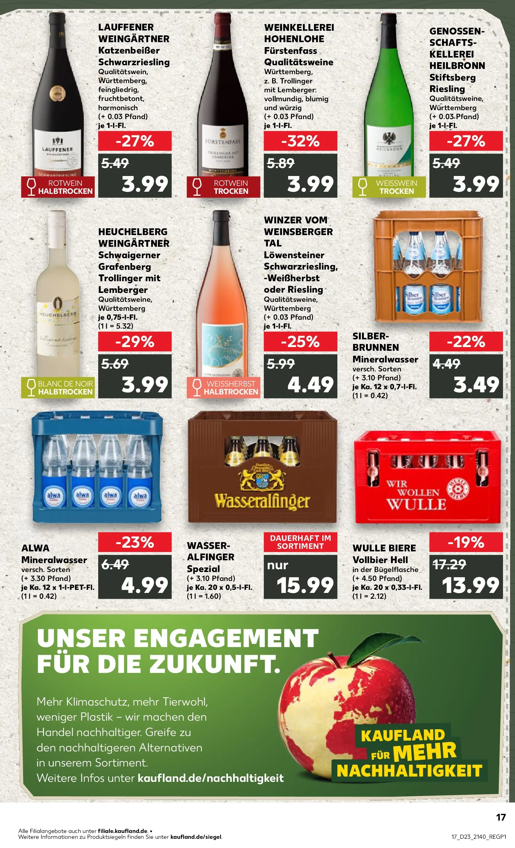 Prospekt Kaufland ab 04.06.2026 » Angebote Online zum Blättern | Seite: 17 | Produkte: Weißwein, Rotwein, Mineralwasser, Wasser