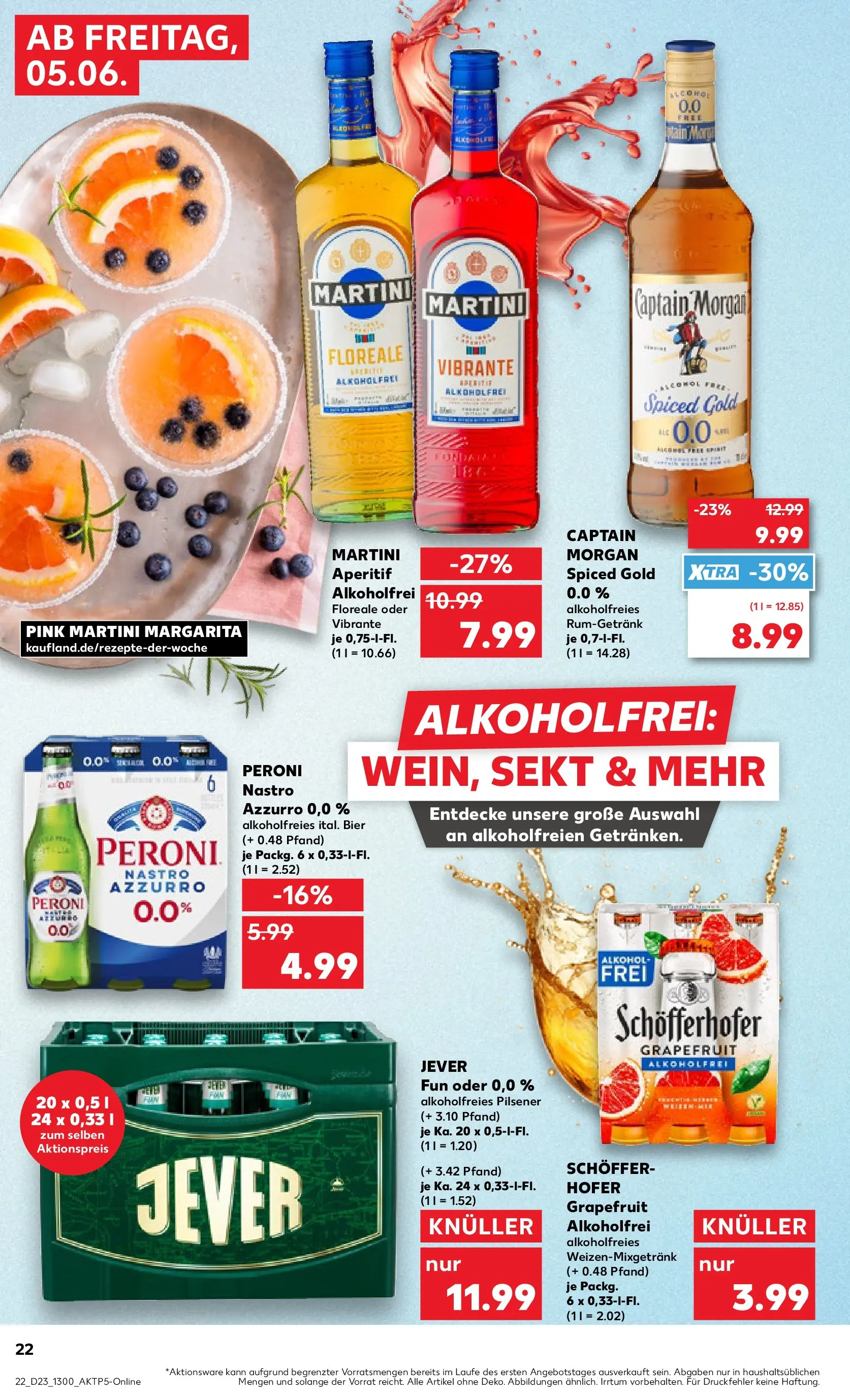 Prospekt Kaufland ab 04.06.2026 » Angebote Online zum Blättern | Seite: 22 | Produkte: Martini, Bier, Grapefruit, Captain morgan