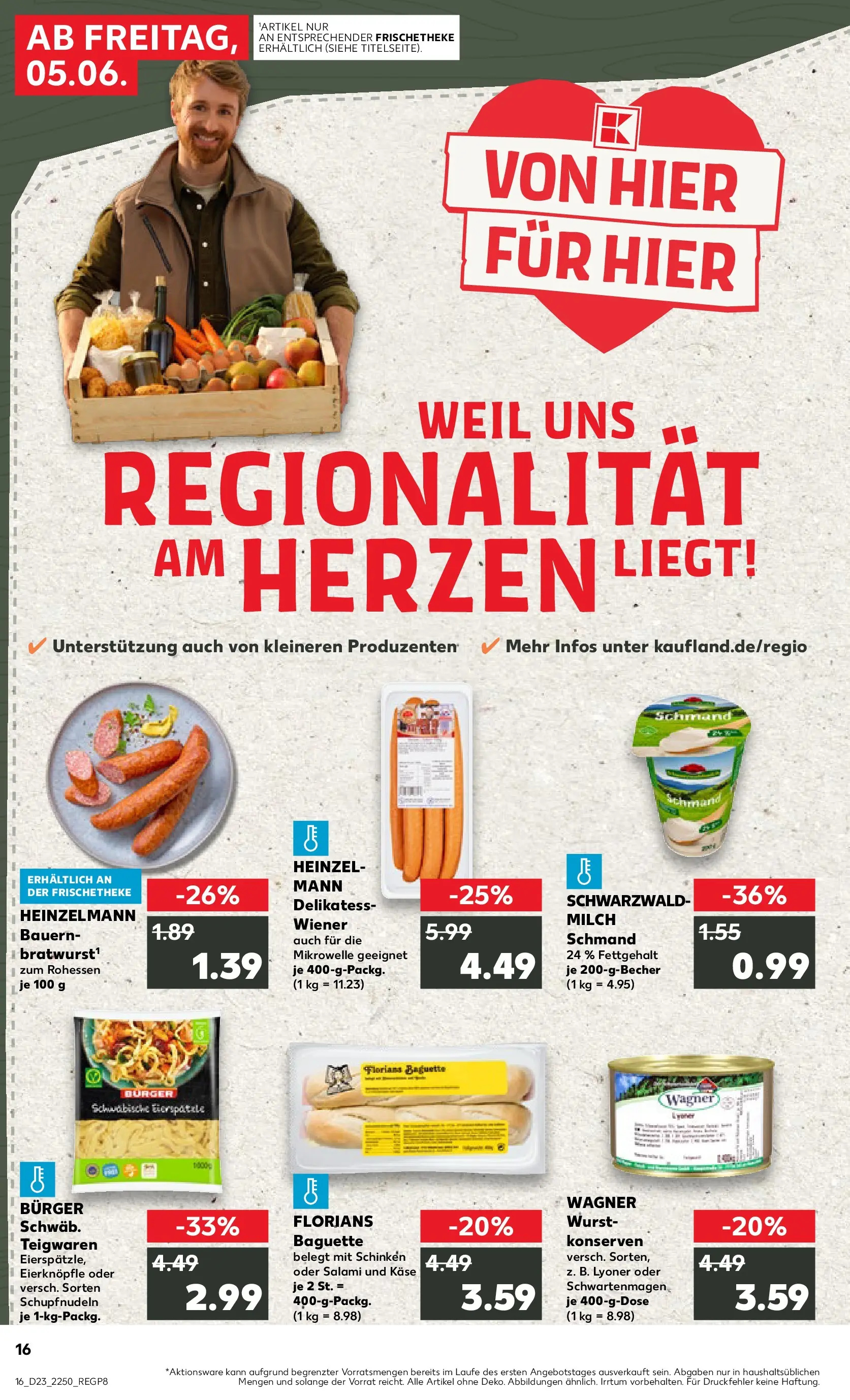 Prospekt Kaufland ab 04.06.2026 » Angebote Online zum Blättern | Seite: 16 | Produkte: Mikrowelle, Käse, Baguette, Pasta