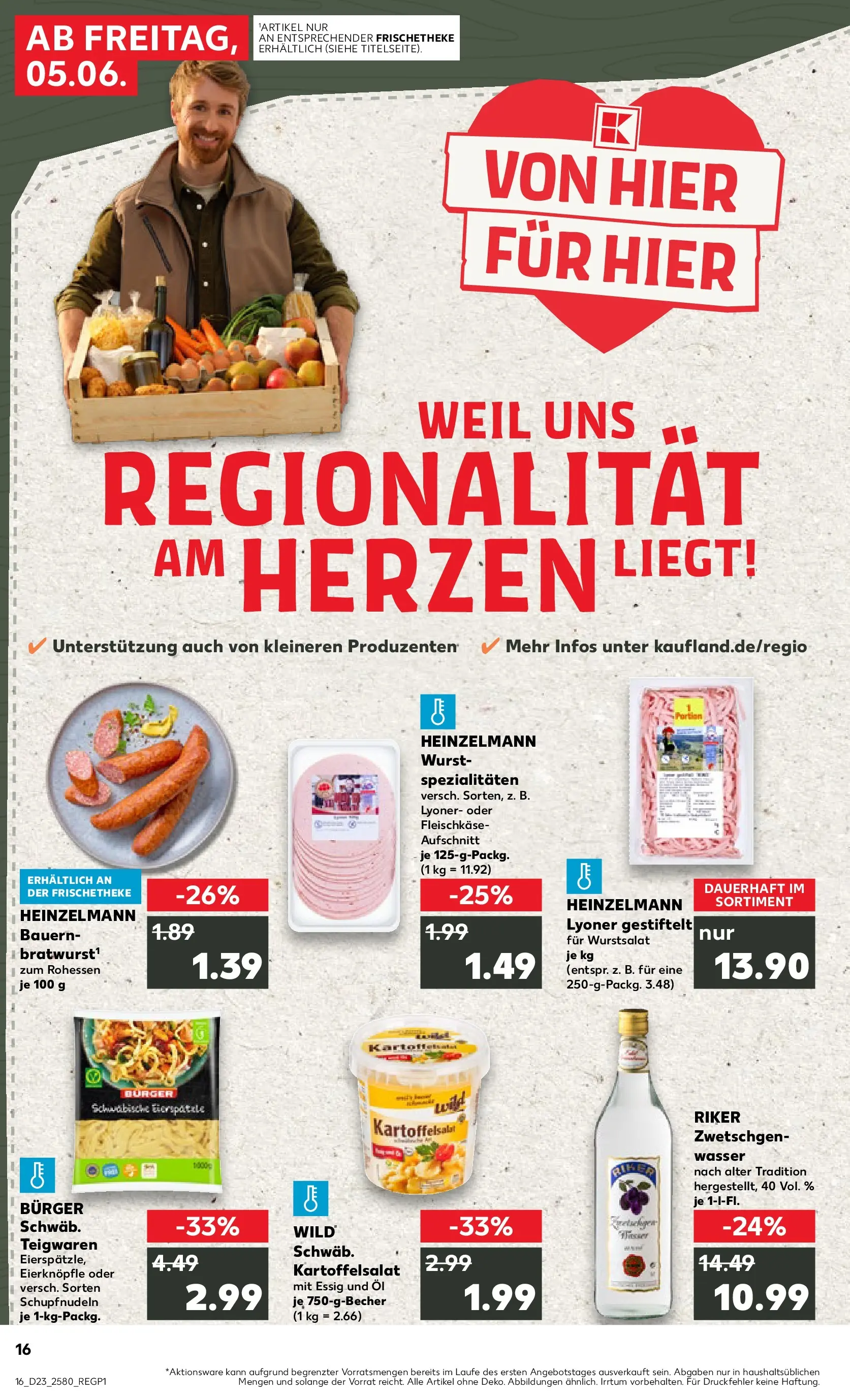 Prospekt Kaufland ab 04.06.2026 » Angebote Online zum Blättern | Seite: 16 | Produkte: Bratwurst, Zwetschgen, Wurst, Pasta