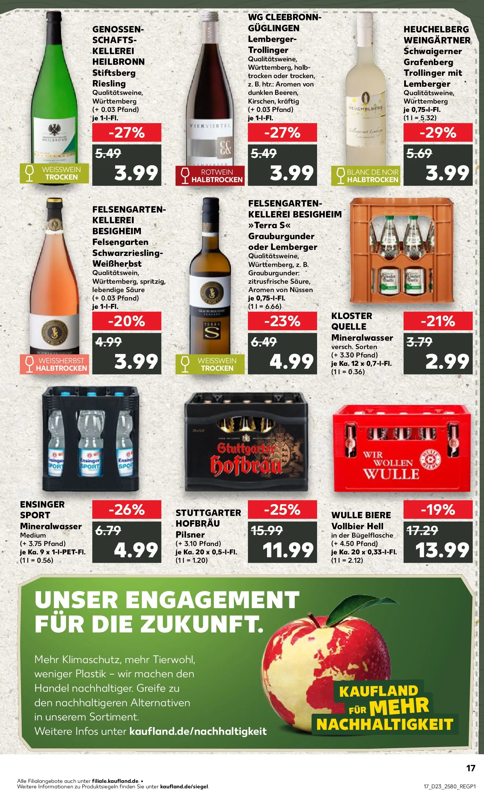 Prospekt Kaufland ab 04.06.2026 » Angebote Online zum Blättern | Seite: 17 | Produkte: Weißwein, Rotwein, Rotwein halbtrocken, Mineralwasser