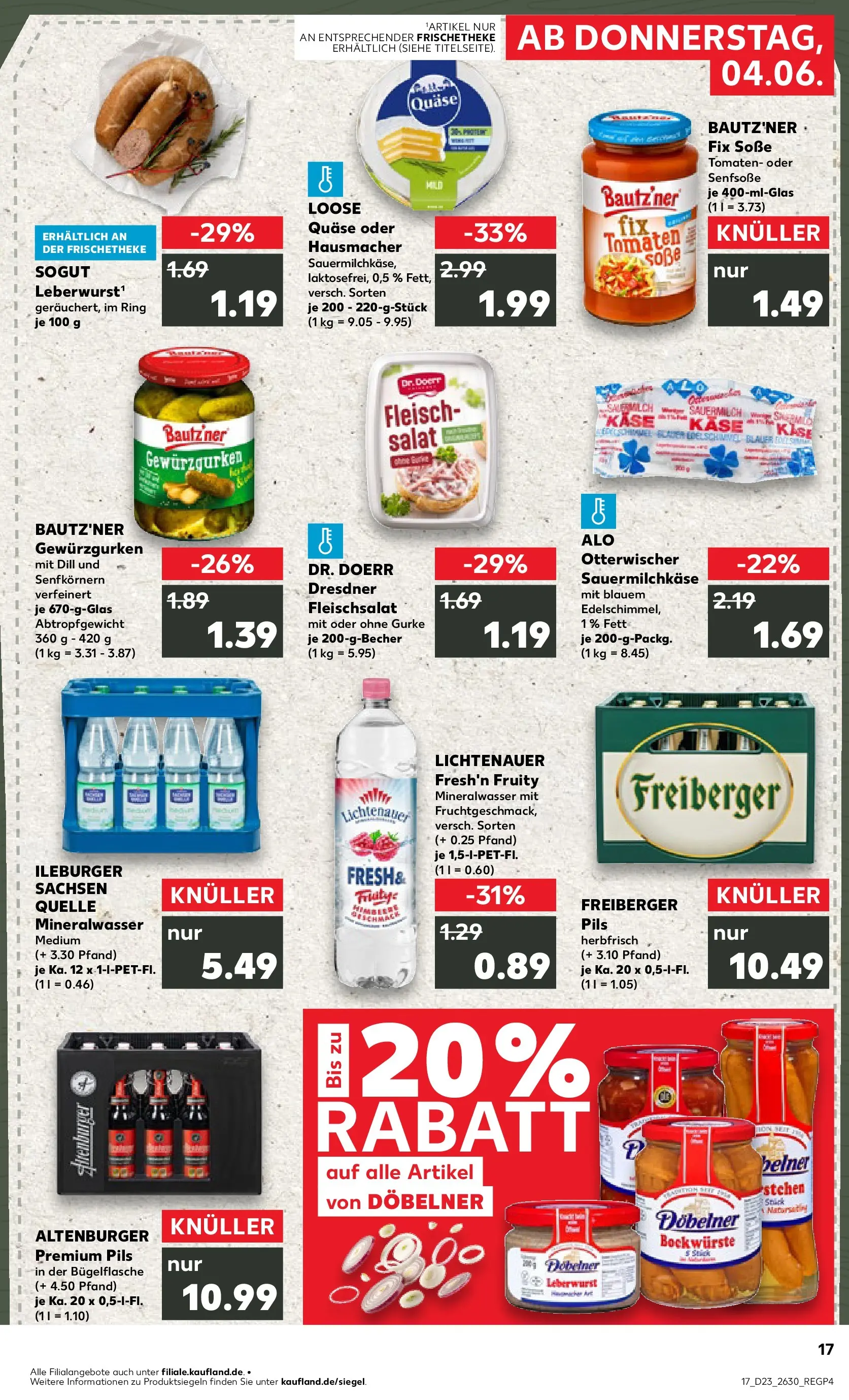 Prospekt Kaufland ab 03.06.2026 » Angebote Online zum Blättern | Seite: 17 | Produkte: Käse, Mineralwasser, Soße, Fleisch