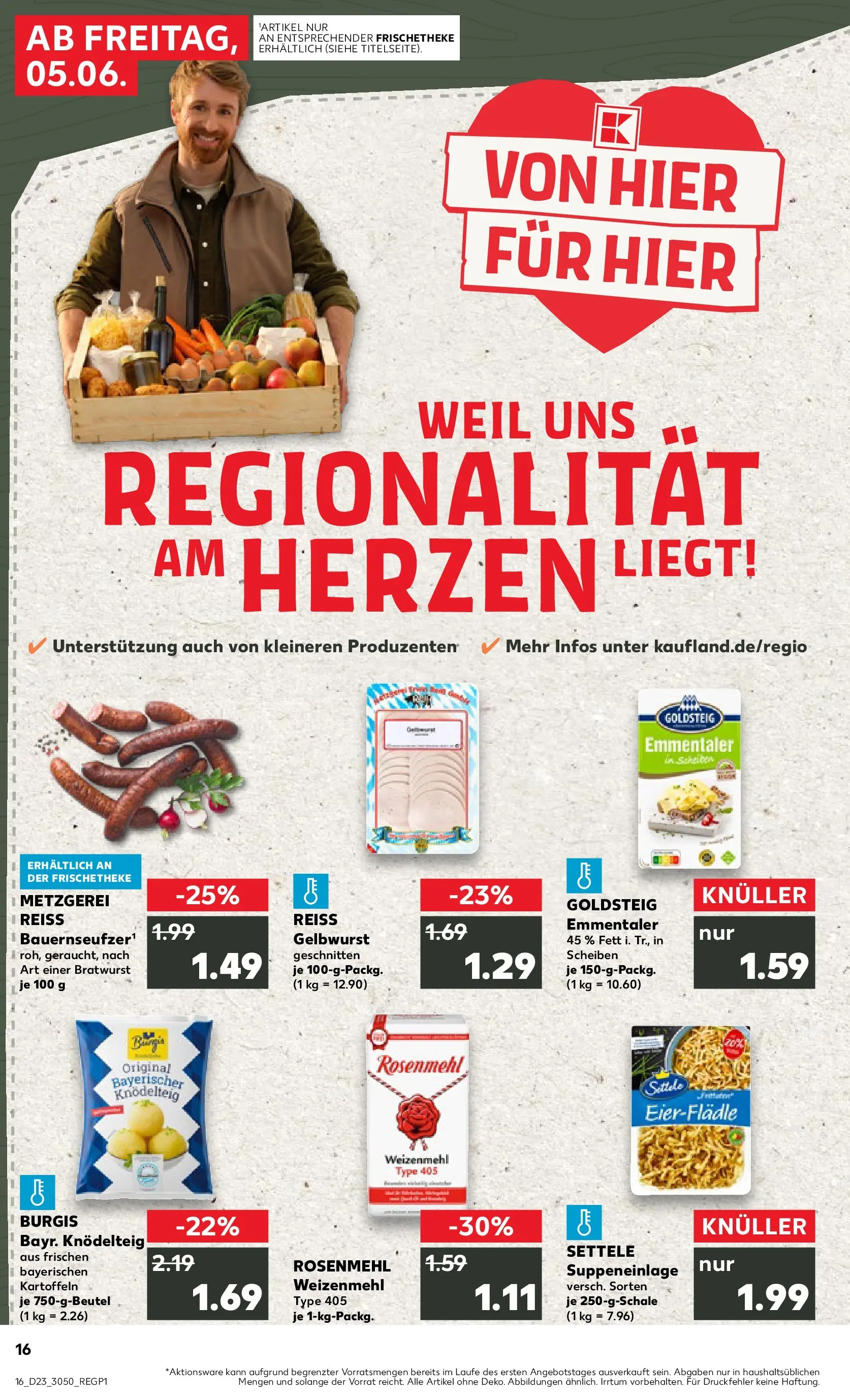 Prospekt Kaufland ab 04.06.2026 » Angebote Online zum Blättern | Seite: 16 | Produkte: Bratwurst, Weizenmehl, Kartoffeln
