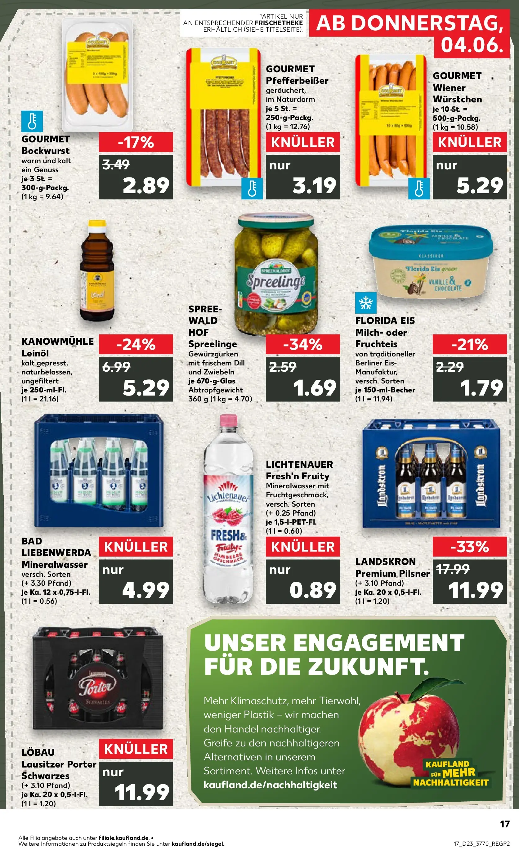 Prospekt Kaufland ab 04.06.2026 » Angebote Online zum Blättern | Seite: 17 | Produkte: Berliner, Bockwurst, Wiener wurstchen, Dill