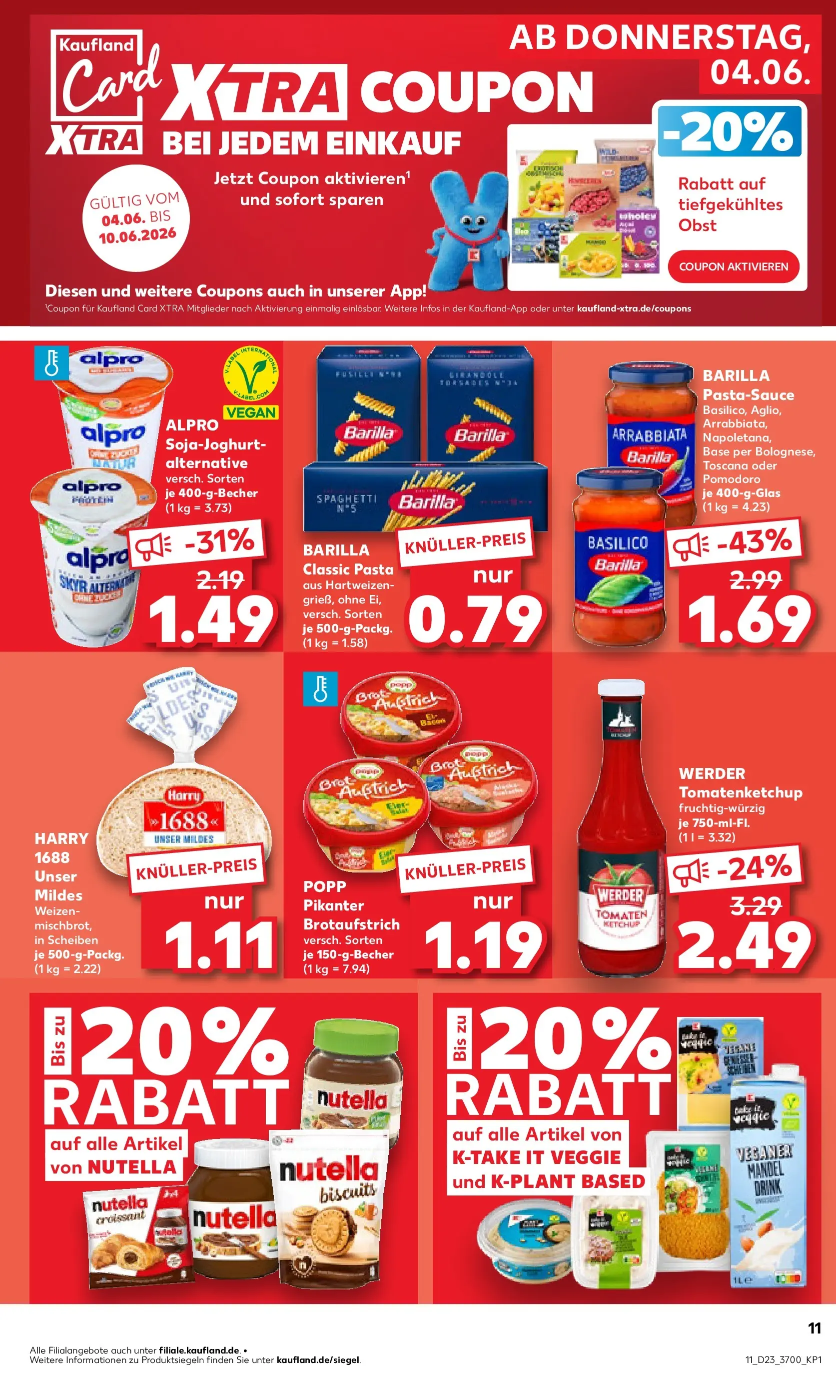 Prospekt Kaufland ab 04.06.2026 » Angebote Online zum Blättern | Seite: 11 | Produkte: Croissant, Nutella, Pasta, Ketchup