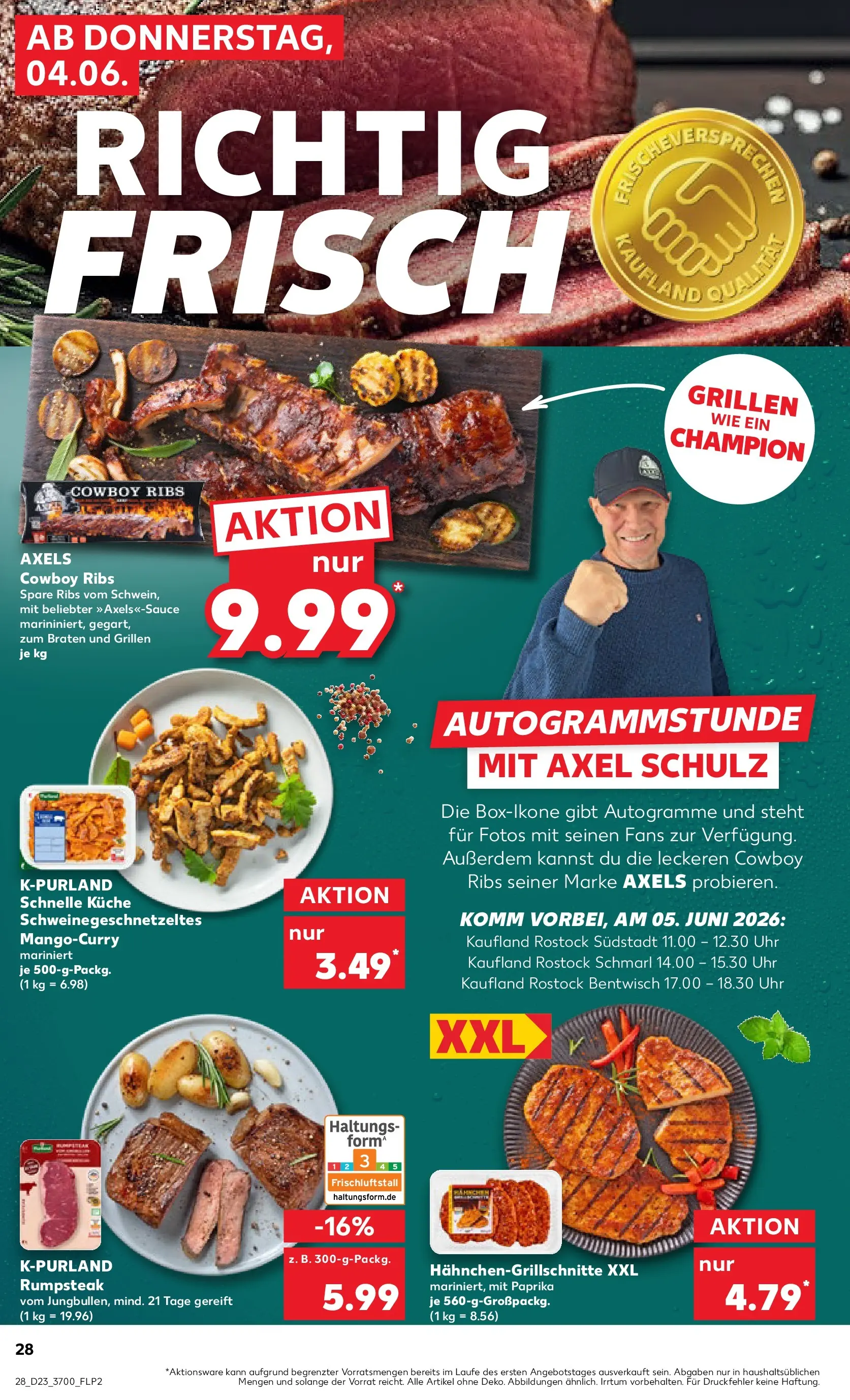 Prospekt Kaufland ab 04.06.2026 » Angebote Online zum Blättern | Seite: 28 | Produkte: Rumpsteak, Küche, Paprika, Uhr