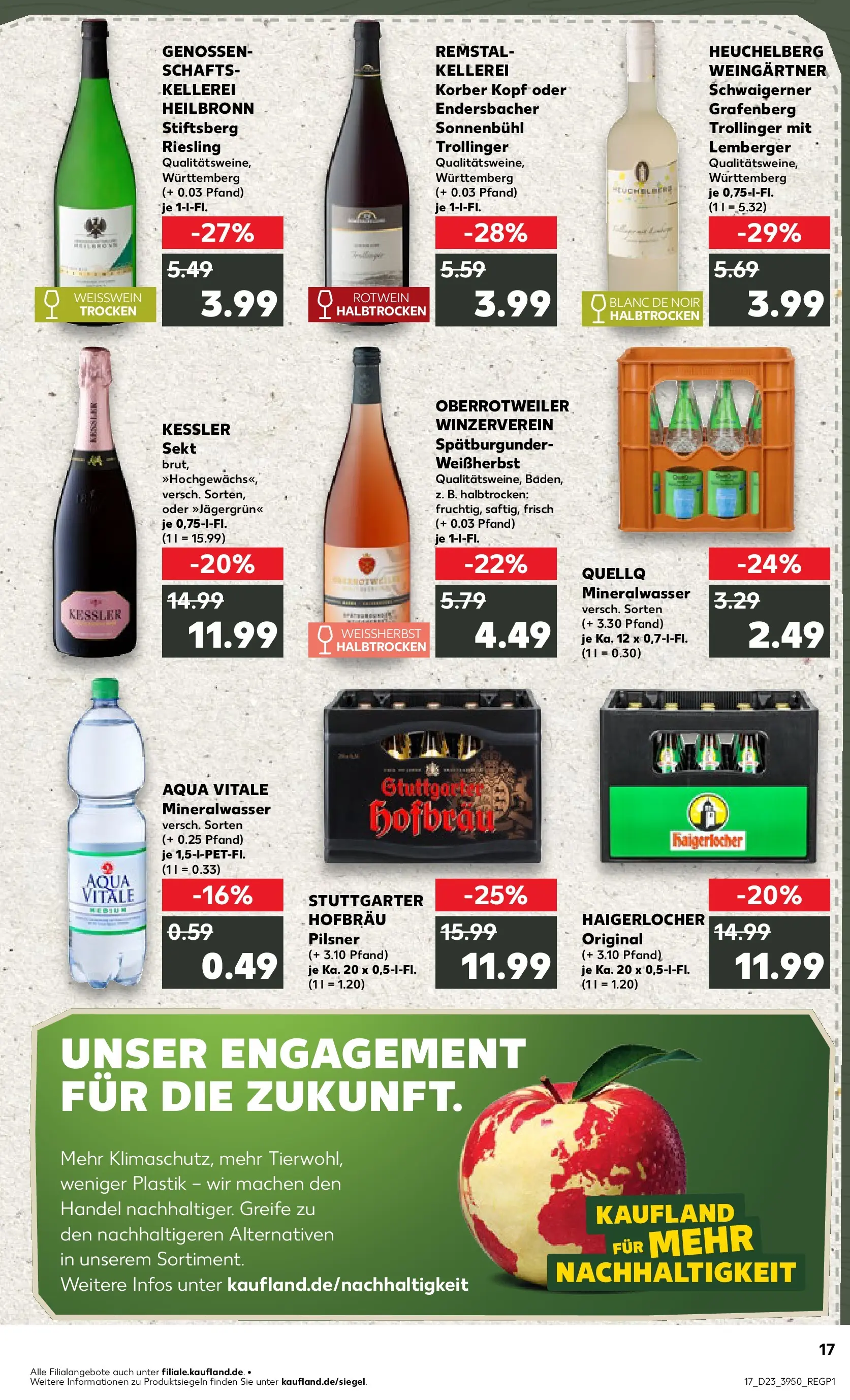Prospekt Kaufland ab 04.06.2026 » Angebote Online zum Blättern | Seite: 17 | Produkte: Weißwein, Rotwein, Sekt, Mineralwasser