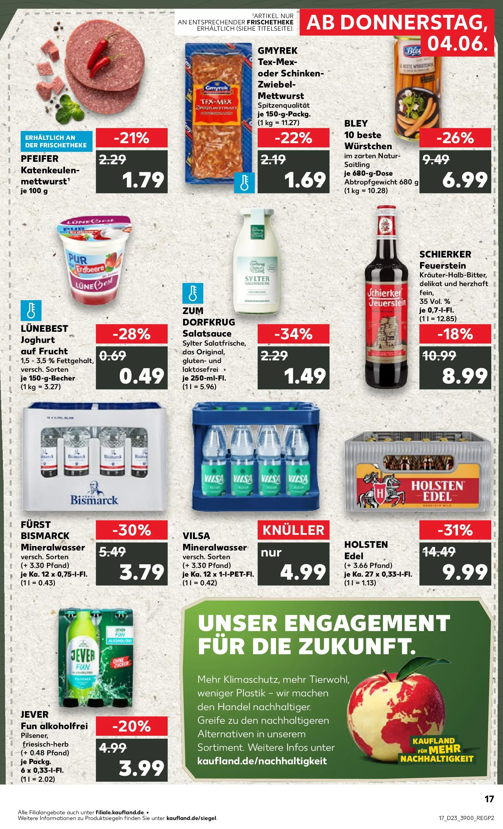 Prospekt Kaufland ab 04.06.2026 » Angebote Online zum Blättern | Seite: 17 | Produkte: Joghurt, Holsten edel, Dressing, Jever
