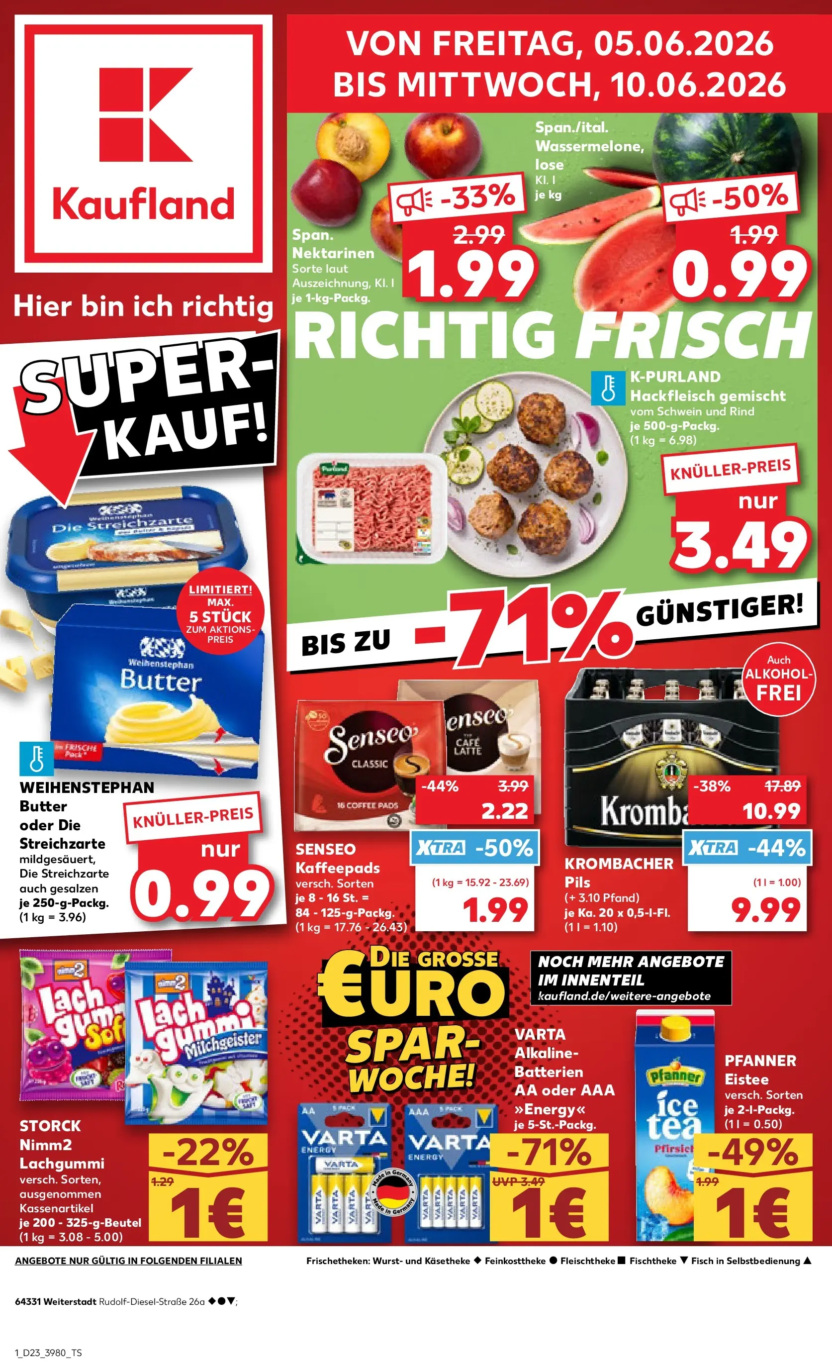 Prospekt Kaufland ab 04.06.2026 » Angebote Online zum Blättern | Seite: 1 | Produkte: Senseo, Kaffeepads, Fisch, Pfirsich