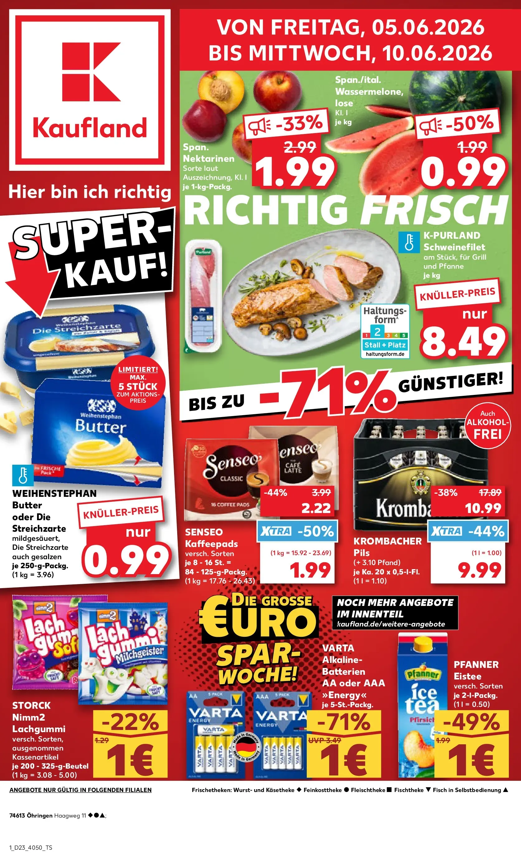Prospekt Kaufland ab 04.06.2026 » Angebote Online zum Blättern | Seite: 1 | Produkte: Grill, Butter, Wurst, Pfirsich