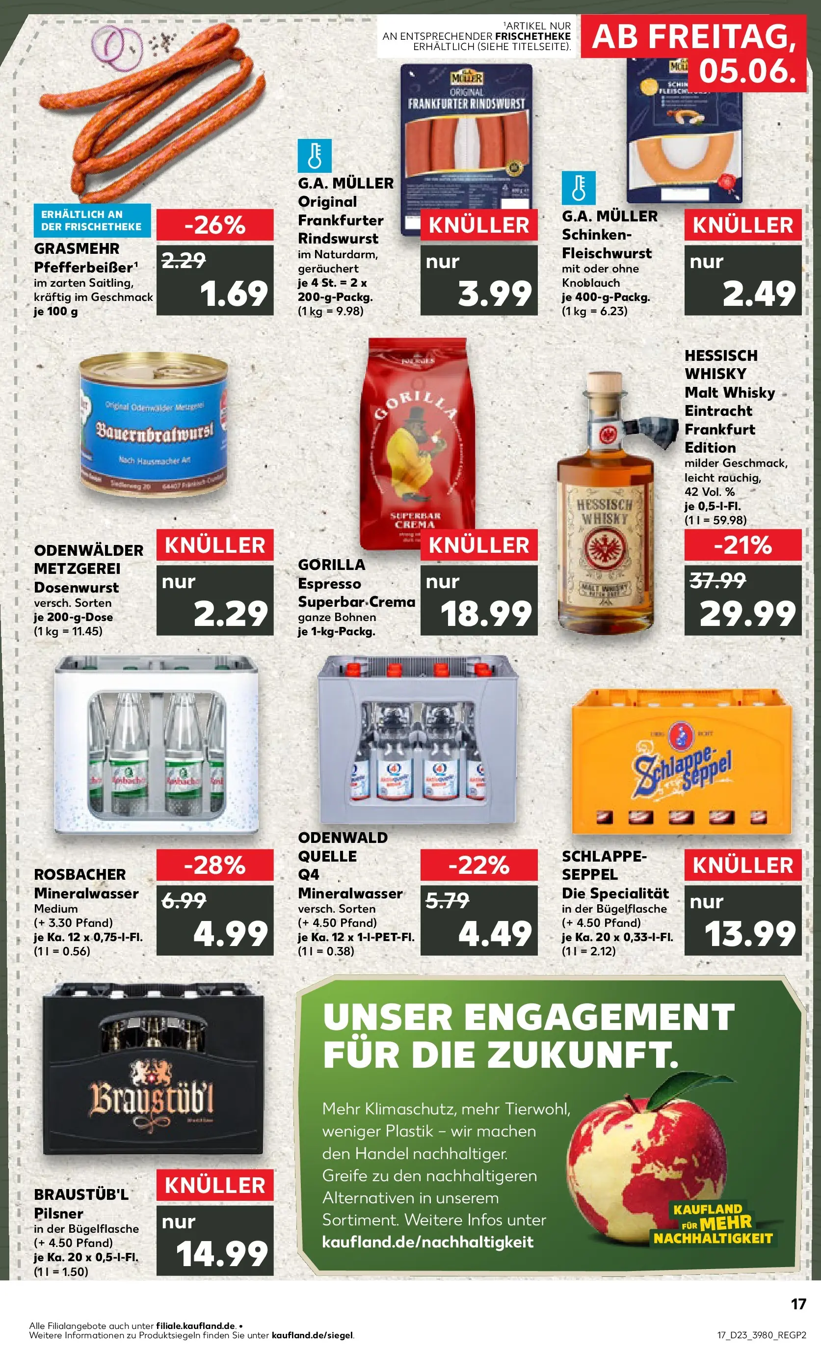 Prospekt Kaufland ab 04.06.2026 » Angebote Online zum Blättern | Seite: 17 | Produkte: Whisky, Mineralwasser, Knoblauch, Schinken