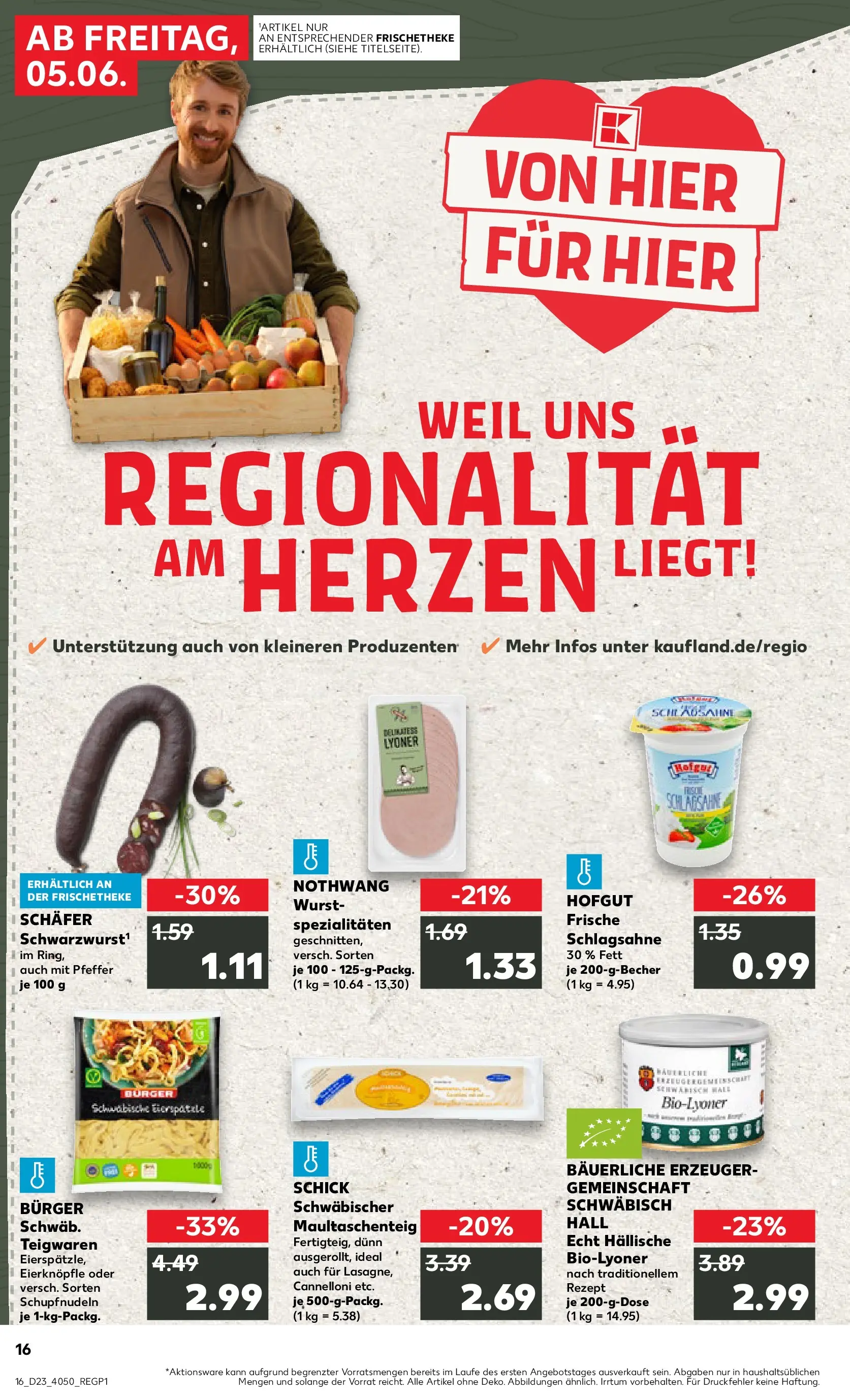 Prospekt Kaufland ab 04.06.2026 » Angebote Online zum Blättern | Seite: 16 | Produkte: Burger, Pfeffer, Wurst, Pasta